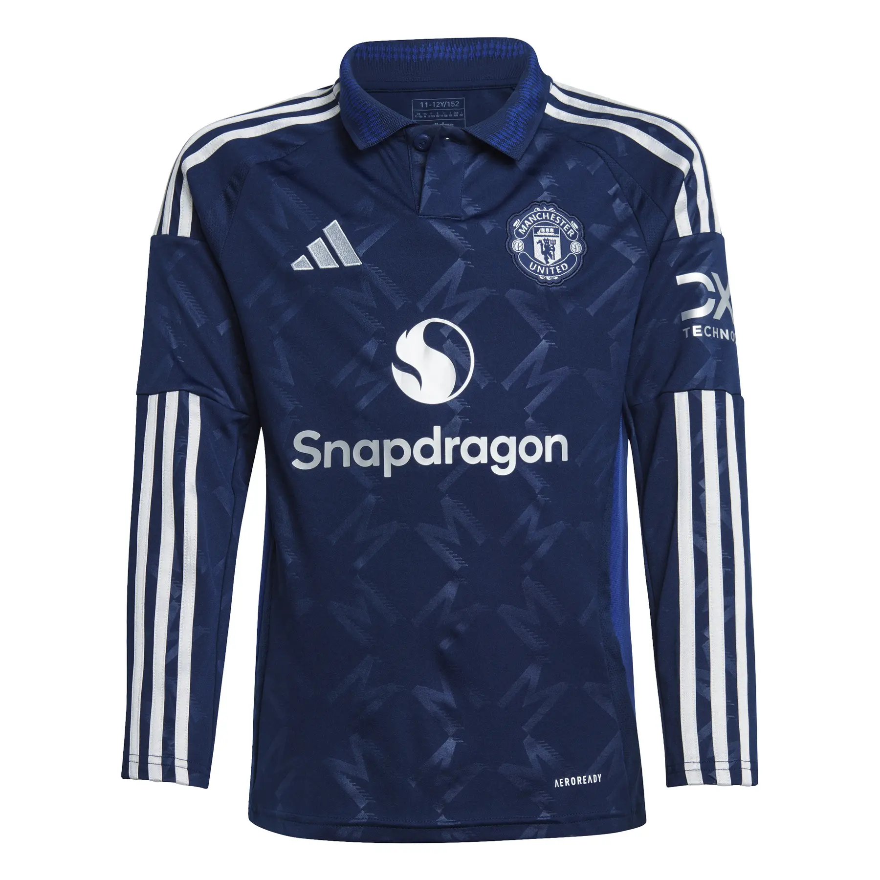 Kinder-Auswärtstrikot mit langen Ärmeln Manchester United 2024/25 - Bleu - male - Size: 7/8 ans