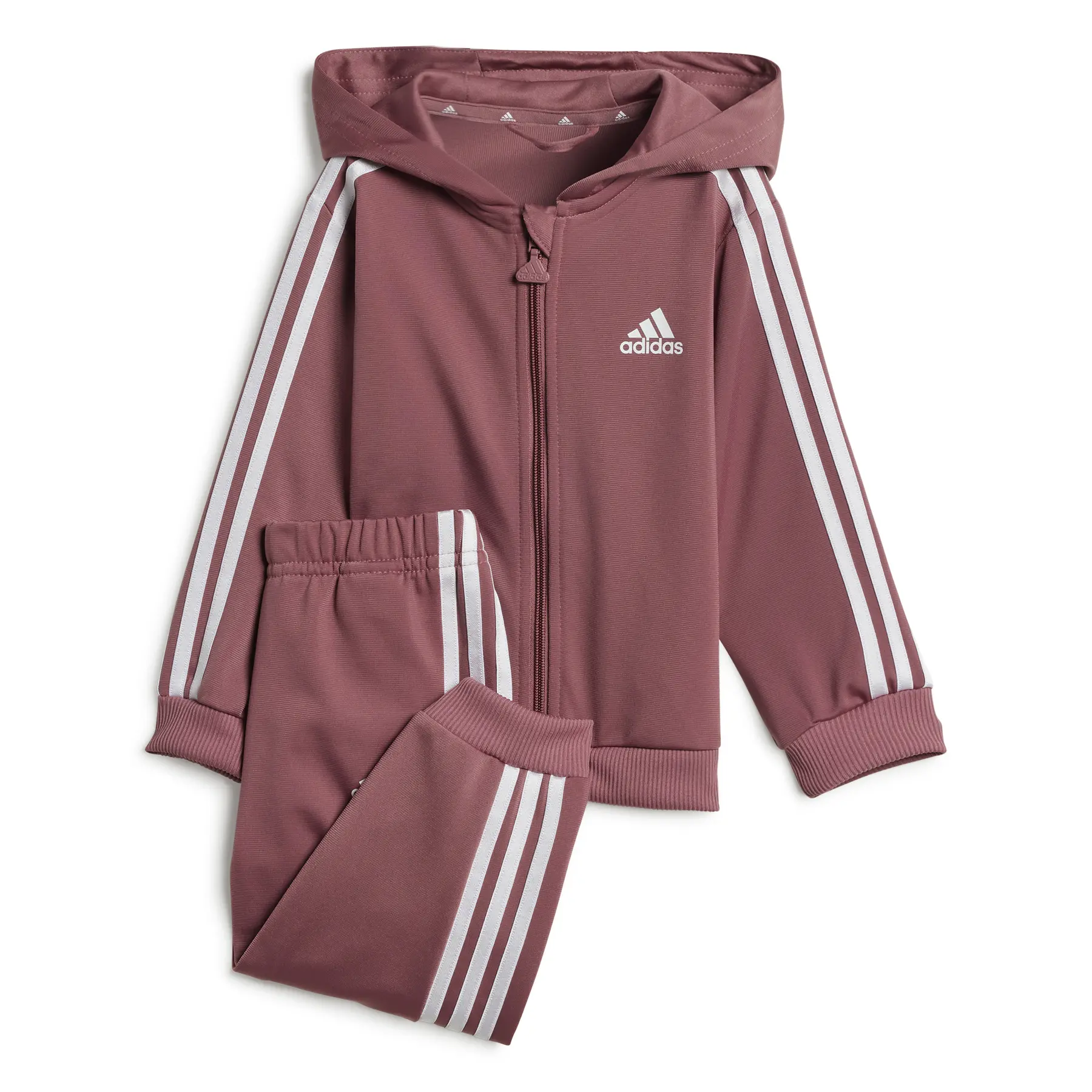 4067896564821 - Baby-Trainingsanzug mit Kapuze Full Zip aus Polyester adidas Essentials Three Stripes Shiny