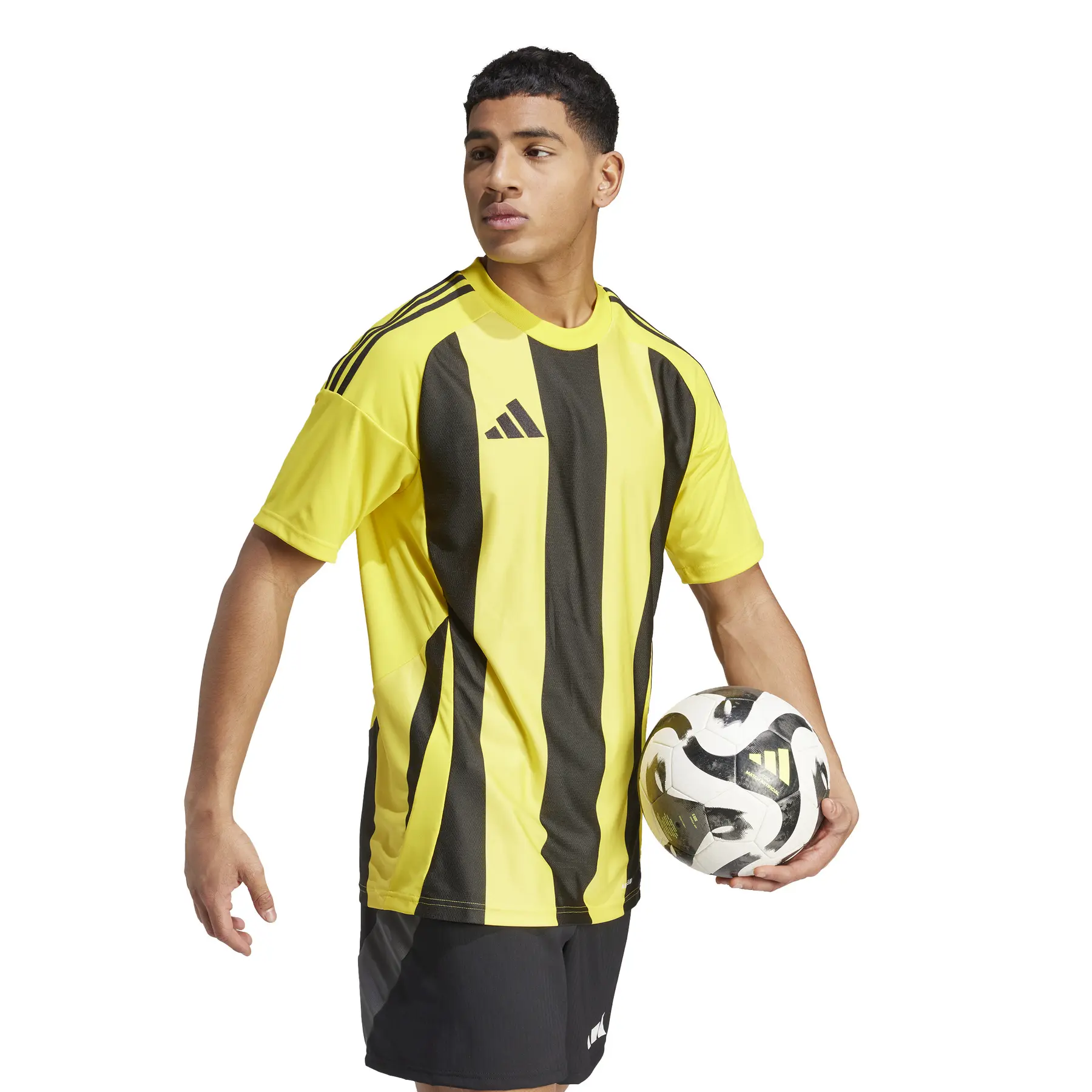 adidas サッカーシャツ イエロー 21番 Striped jersey 24 adidas | Foot-Store