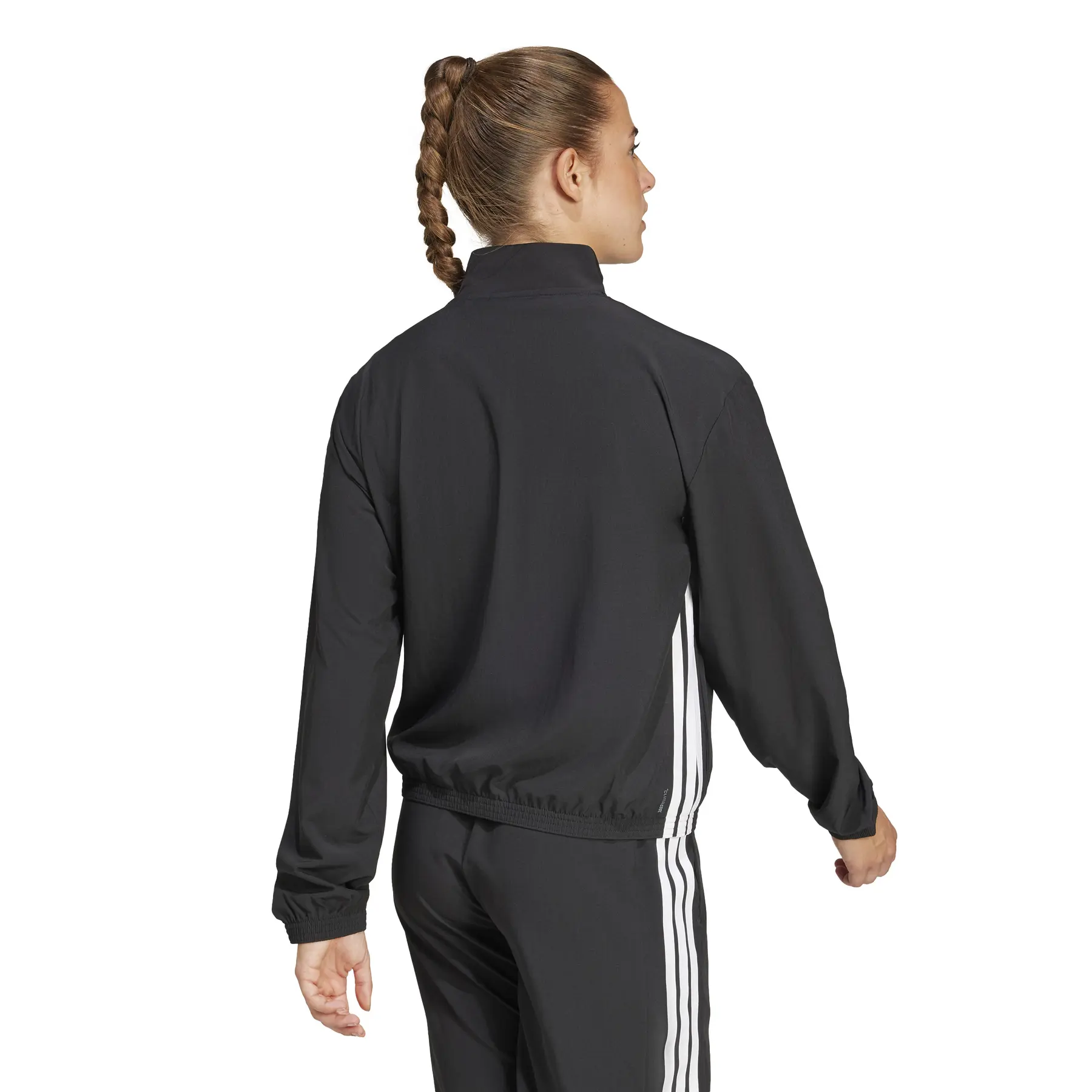 adidas Train Essentials 3-Stripes Woven Warm-Up Jacket 'Black White' (Women's) — foto 4