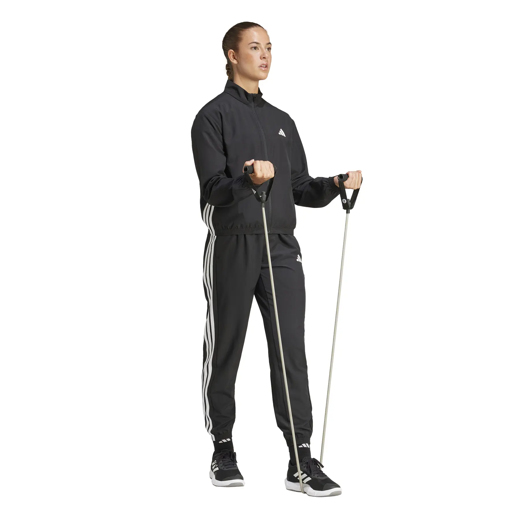 adidas Train Essentials 3-Stripes Woven Warm-Up Jacket 'Black White' (Women's) — foto 3