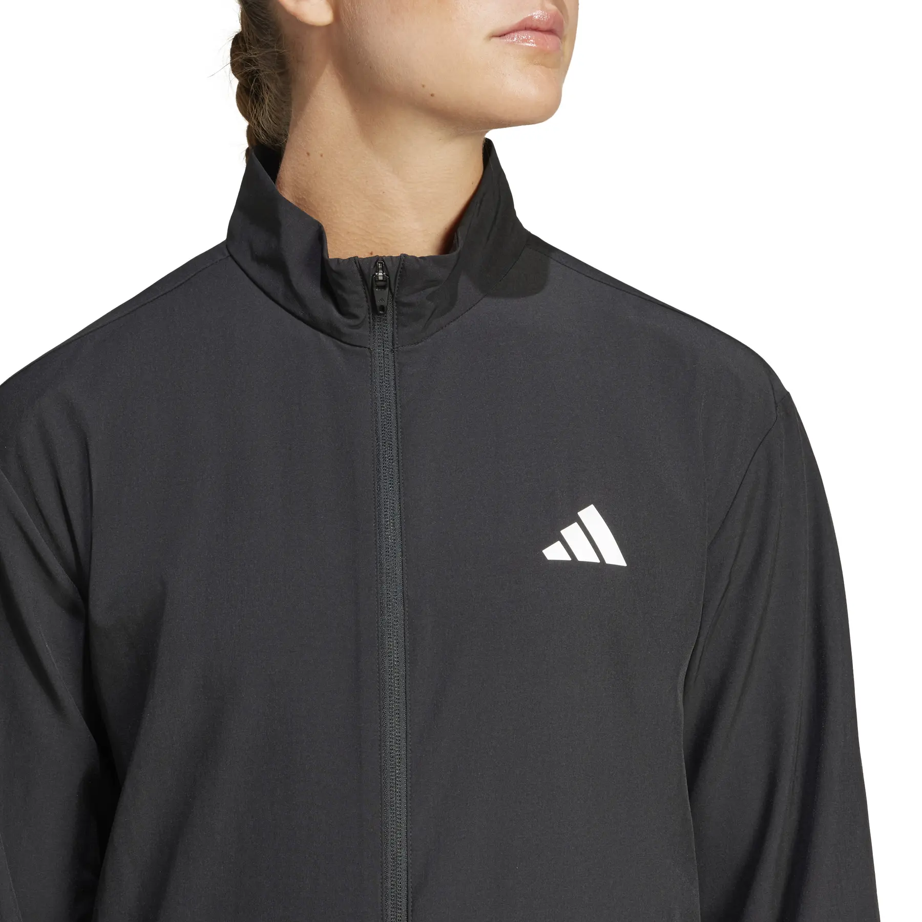 adidas Train Essentials 3-Stripes Woven Warm-Up Jacket 'Black White' (Women's) — foto 5