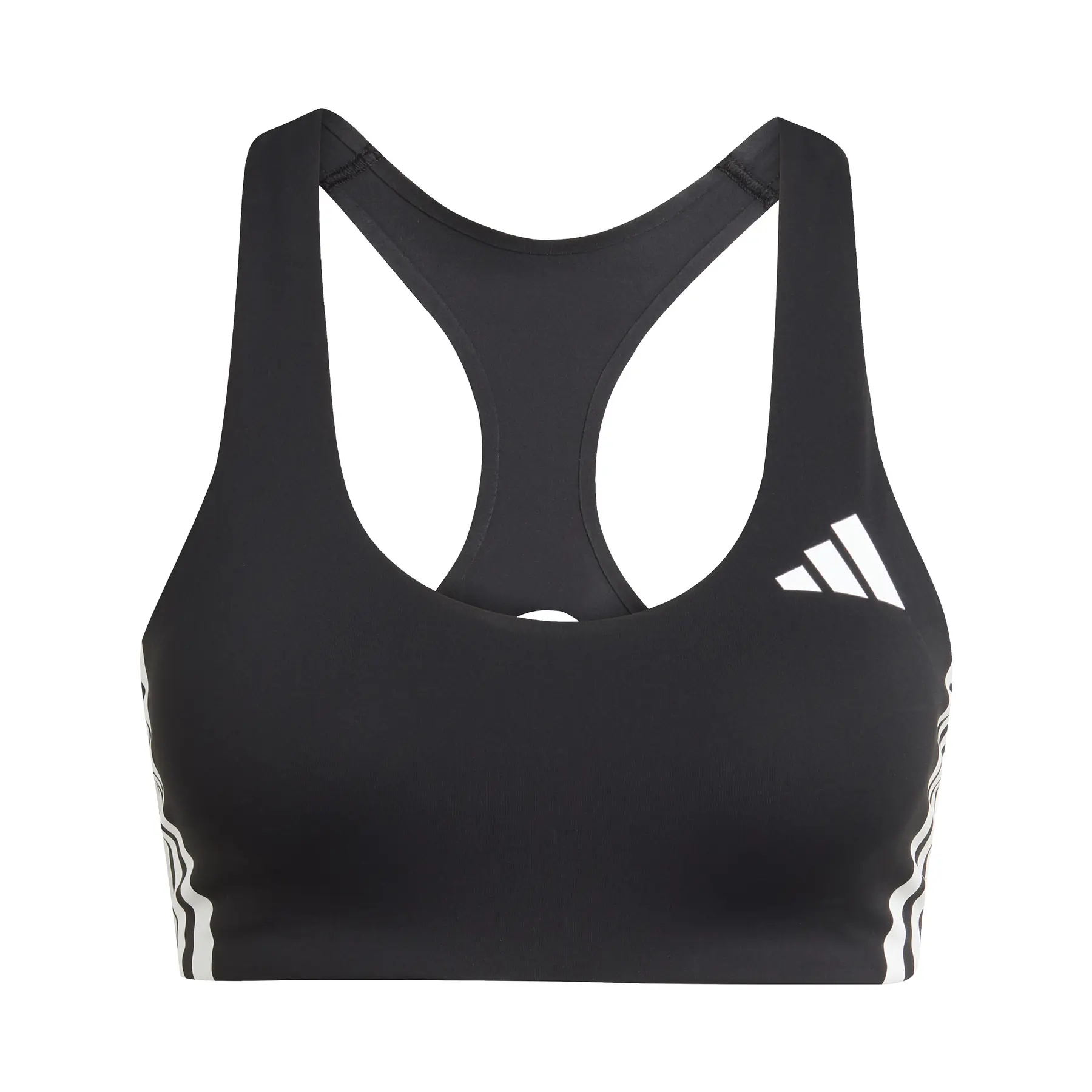 Adidas Women's Noir Medium Support Sports Bra For Adizero Run