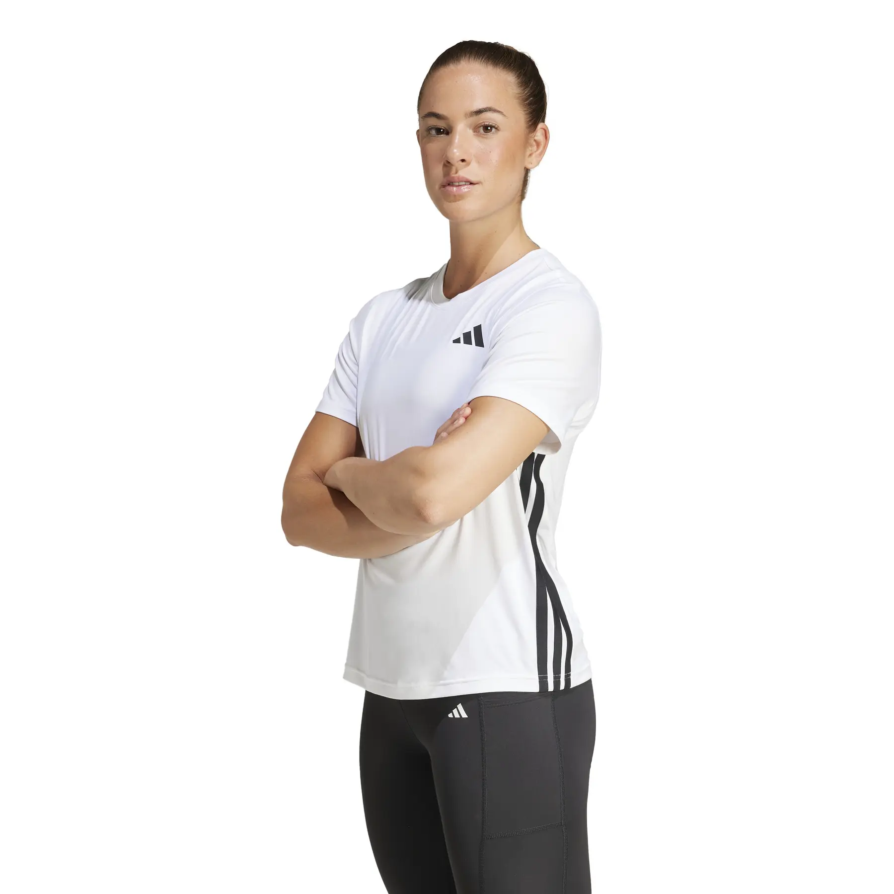 Adidas Women's Blanc Jersey 3-Stripes Train Essentials