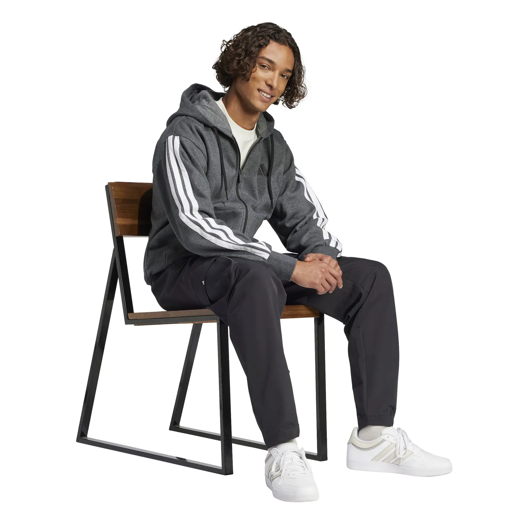 Full zip hoodie adidas Essentials 3-Stripes Fleece | Foot-Store