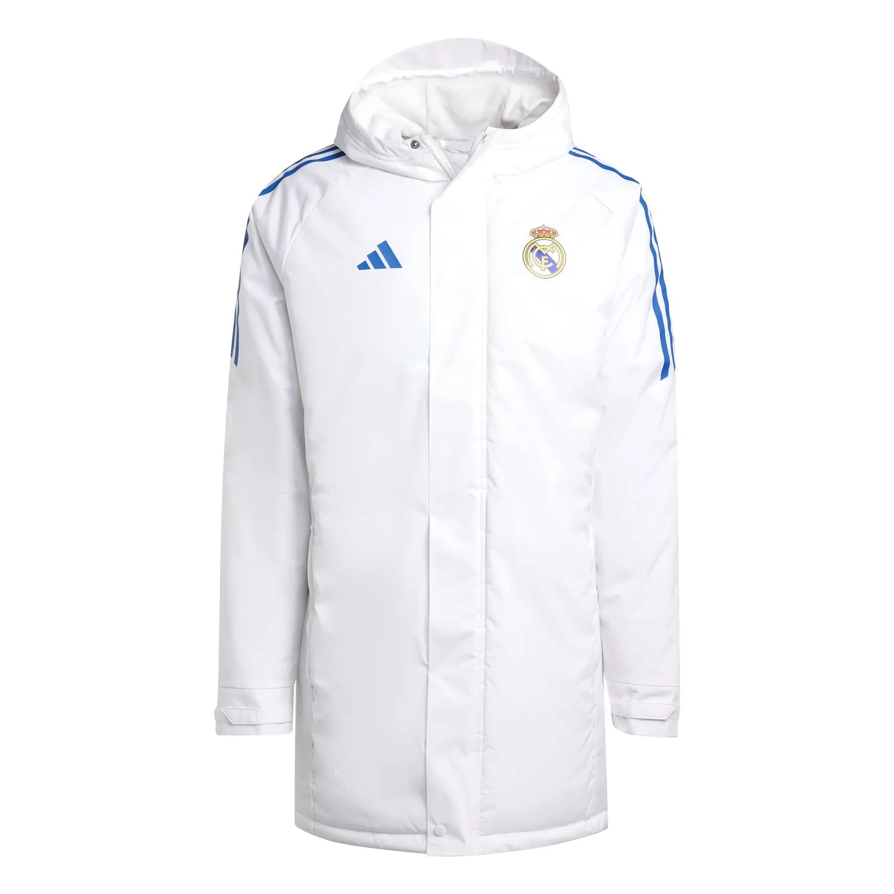 レア  Real Madrid フード付きジャケット Real Madrid Hooded Parka European Stadium 2025/26 | Foot-Store