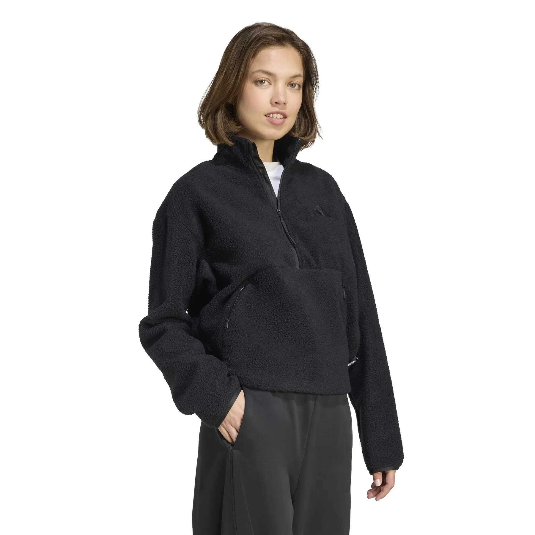 Women's 1/2 zip fleece adidas City Tech High Pile | Direct-Volley