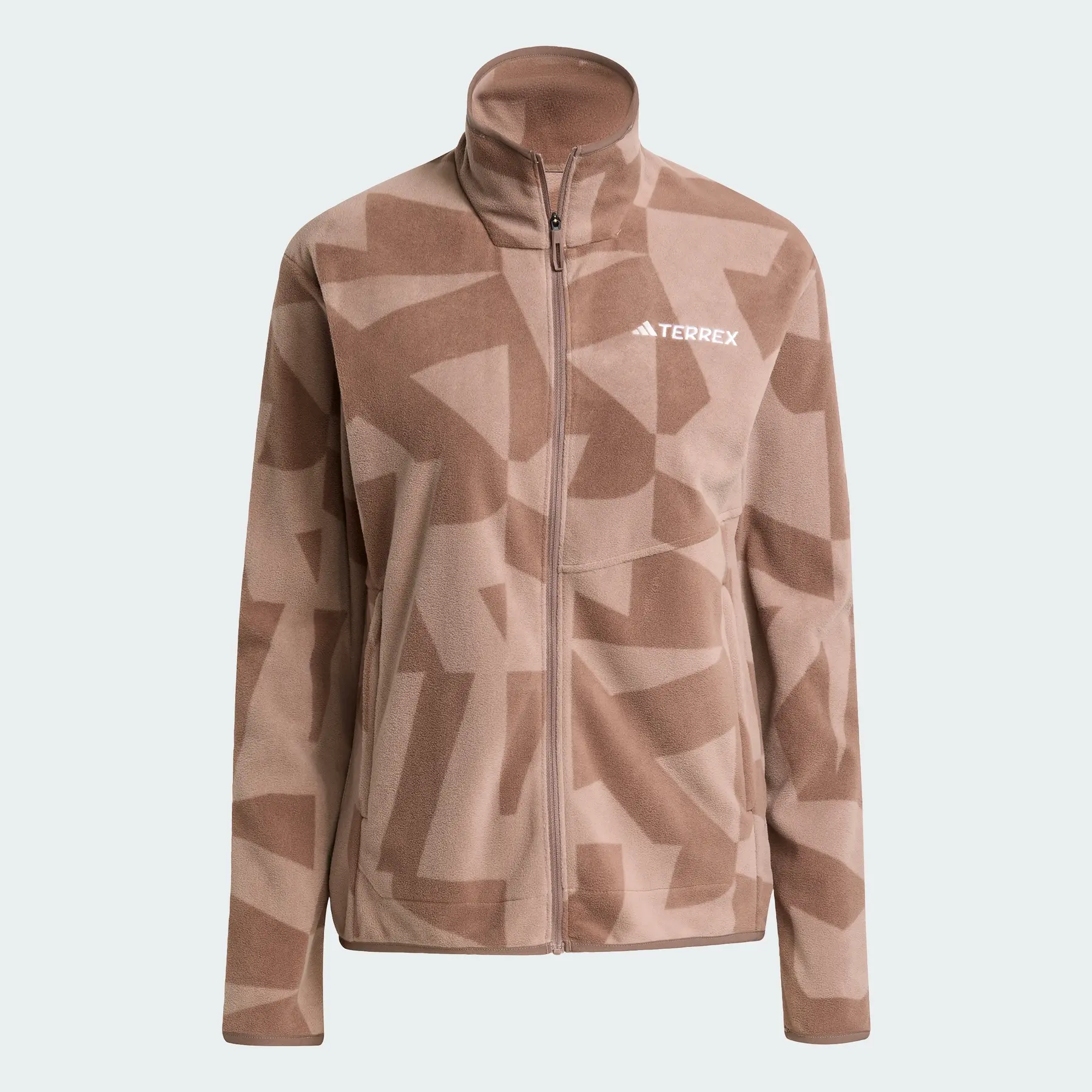 Adidas Women's Marron Printed Full Zip Fleece For Terrex Multi