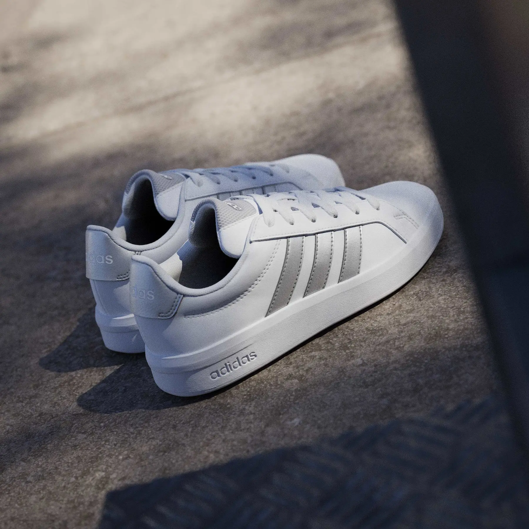 adidas gazelle silver green womens Shop White Womens adidas Grand Court 2.0 Lace Up Sneakers – Shoebacca main image 1