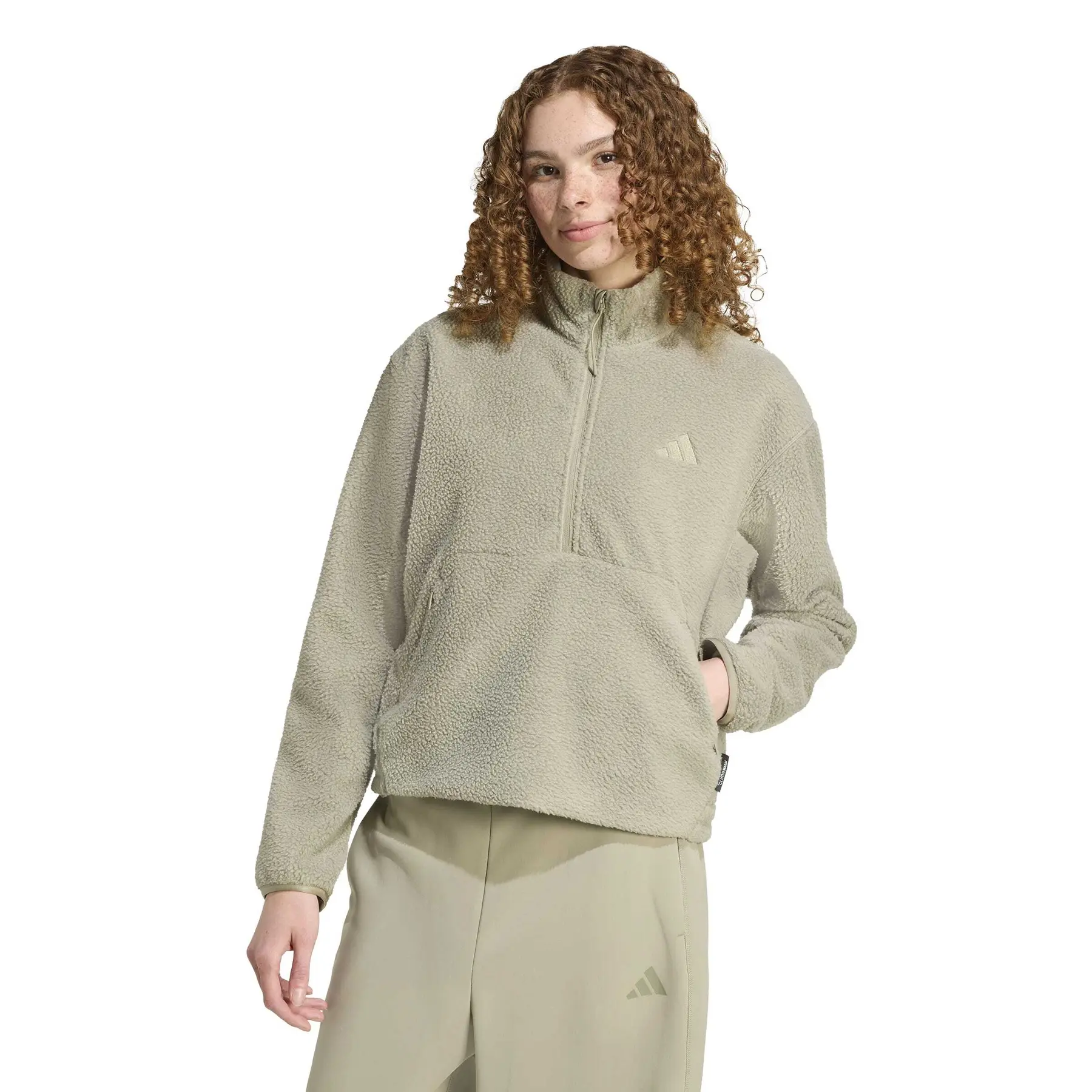 Women's 1/2 zip fleece adidas City Tech High Pile | Direct-Volley