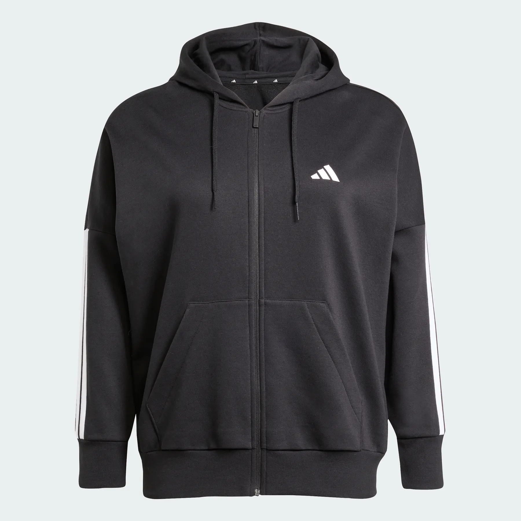 Adidas Women's Noir Full-Zip Hoodie Essentials 3 Stripes