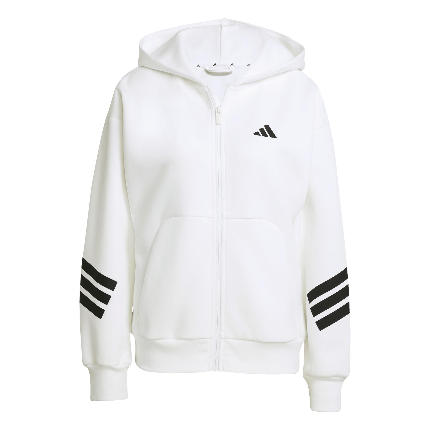Felpa con cappuccio zip a 3 strisce donna adidas future icons