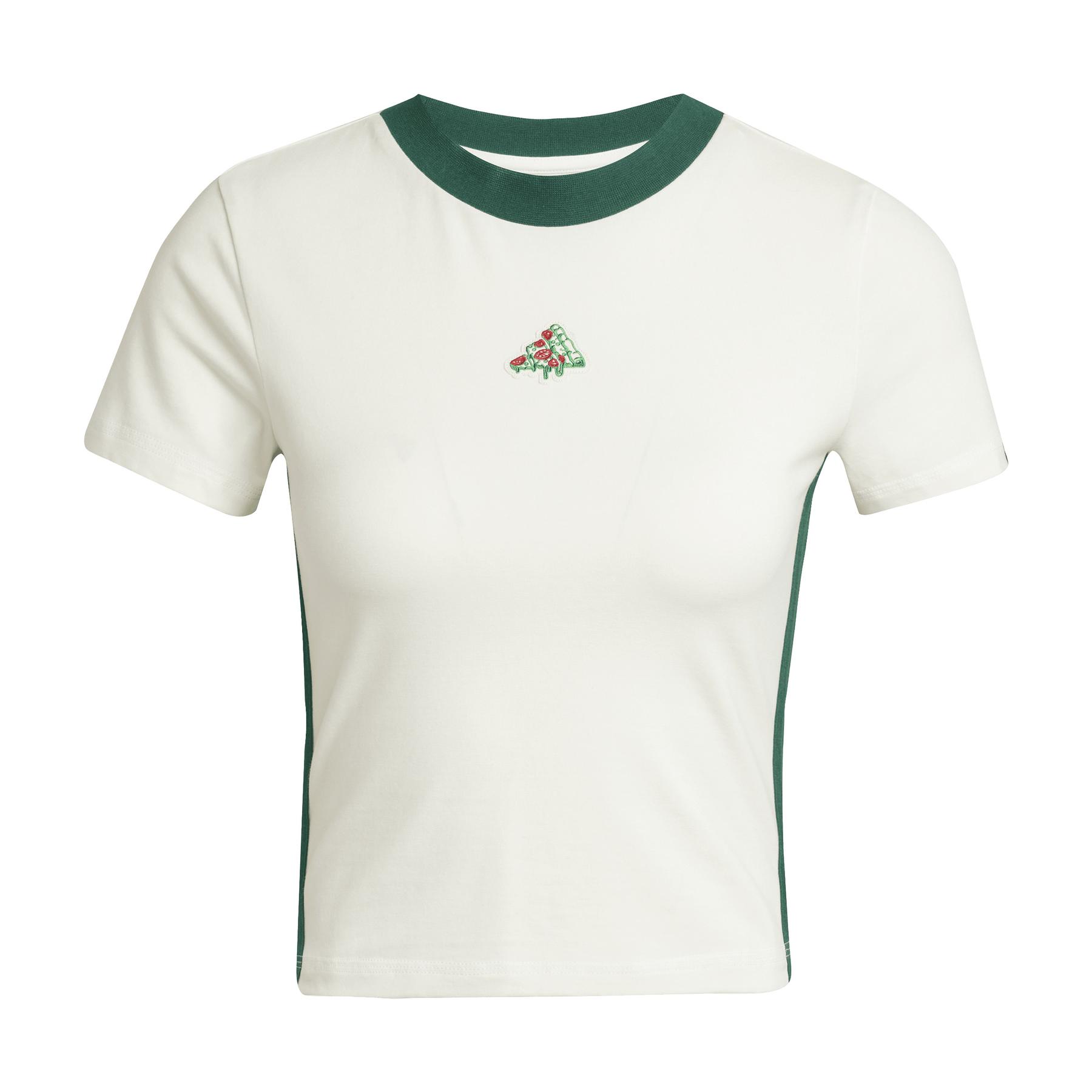 Adidas Femme T-shirt Pizza Graphic, Blanc, Taille L