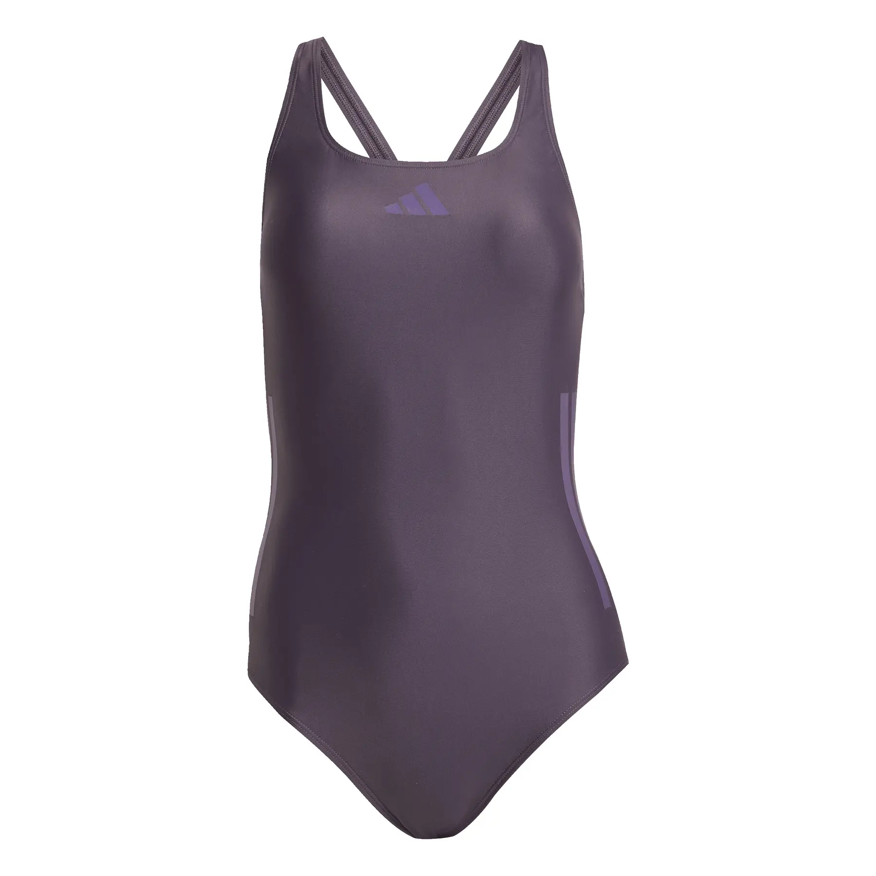 Adidas Women's Violet 1-Piece Swimsuit 3-Stripes