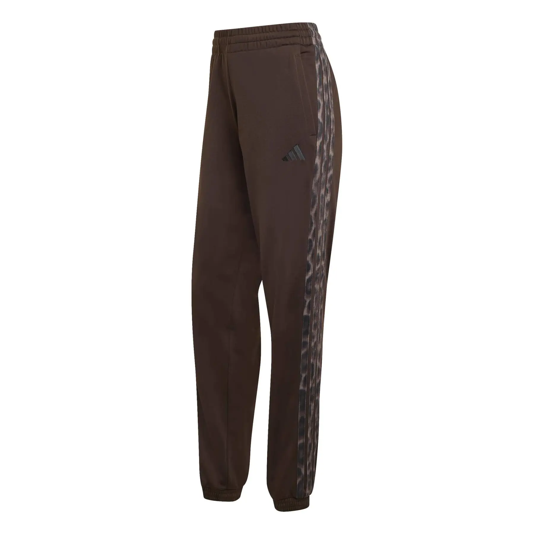 Adidas Women's Marron Printed Leopard Jogging Trousers 3-Stripes
