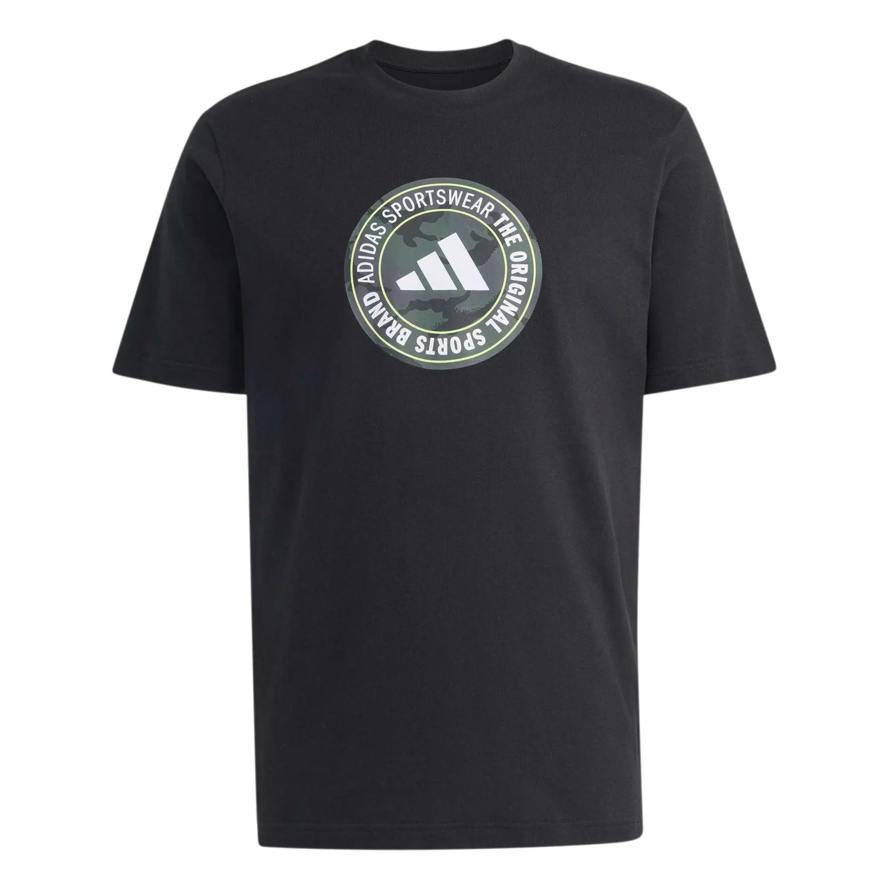 Adidas Men's Noir T-Shirt Camo Circle Patch Graphic