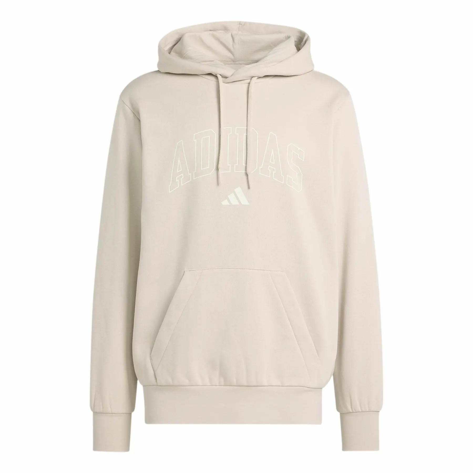 Adidas Beige Hooded Sweatshirt Collegiate Script Graphic