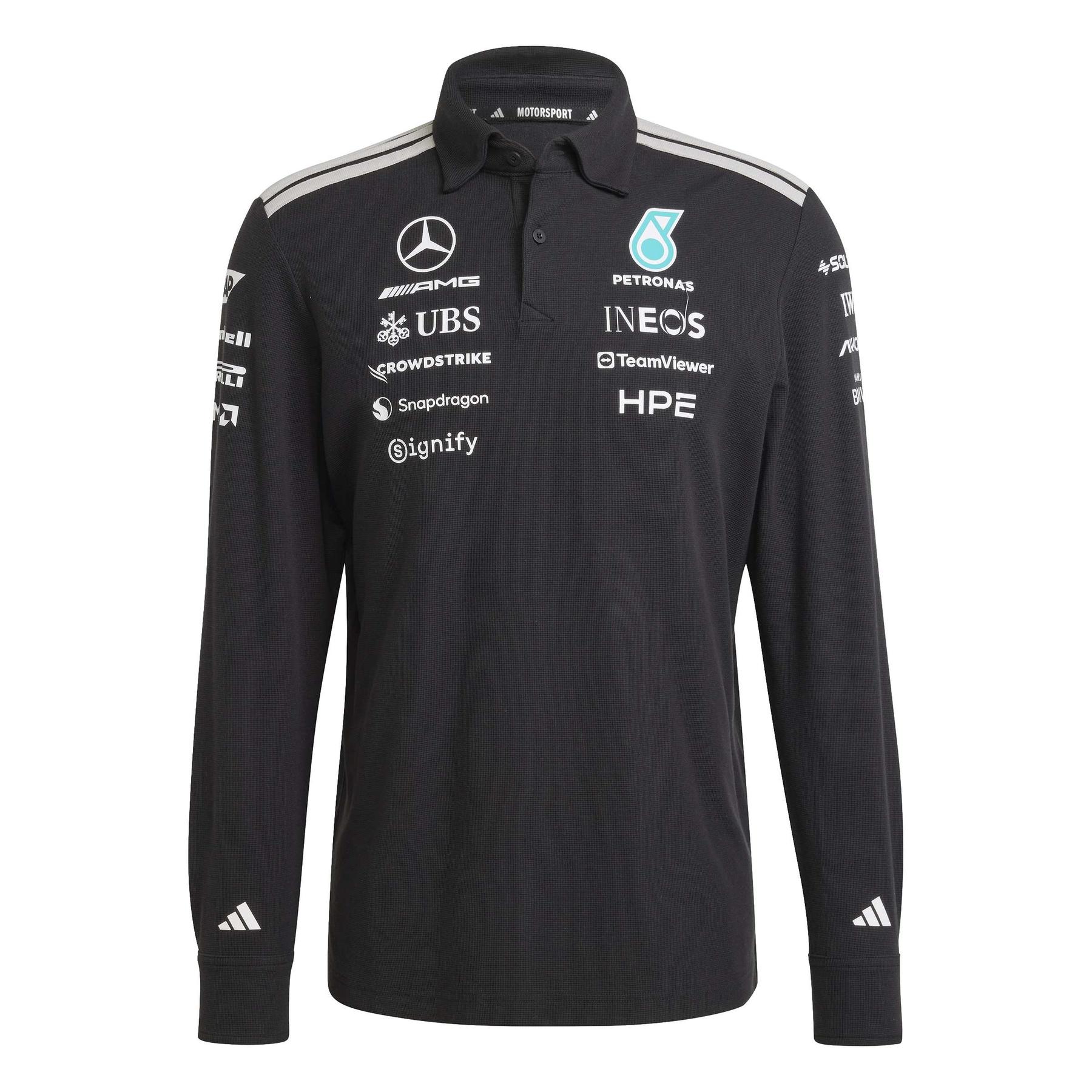 4068819201571 - Mercedes AMG Langarm-Polo aus Baumwolle Petronas Formula One Team Engineers