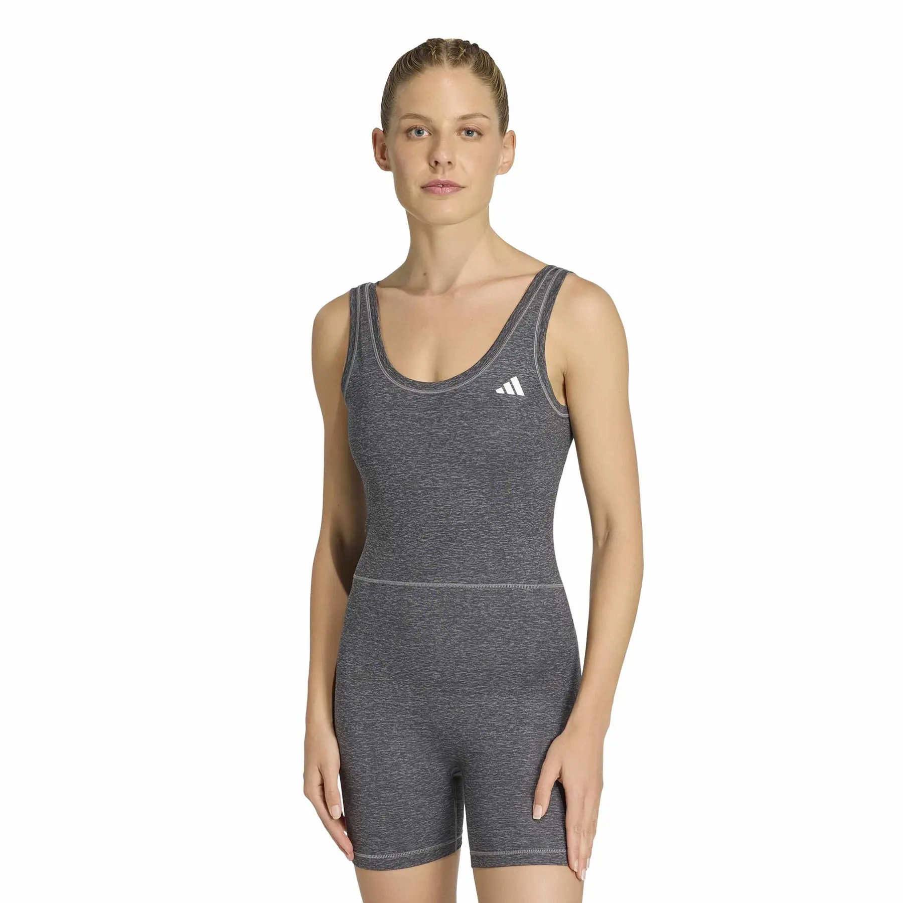 Kurzer Jumpsuit Damen adidas Optime Essentials Heather