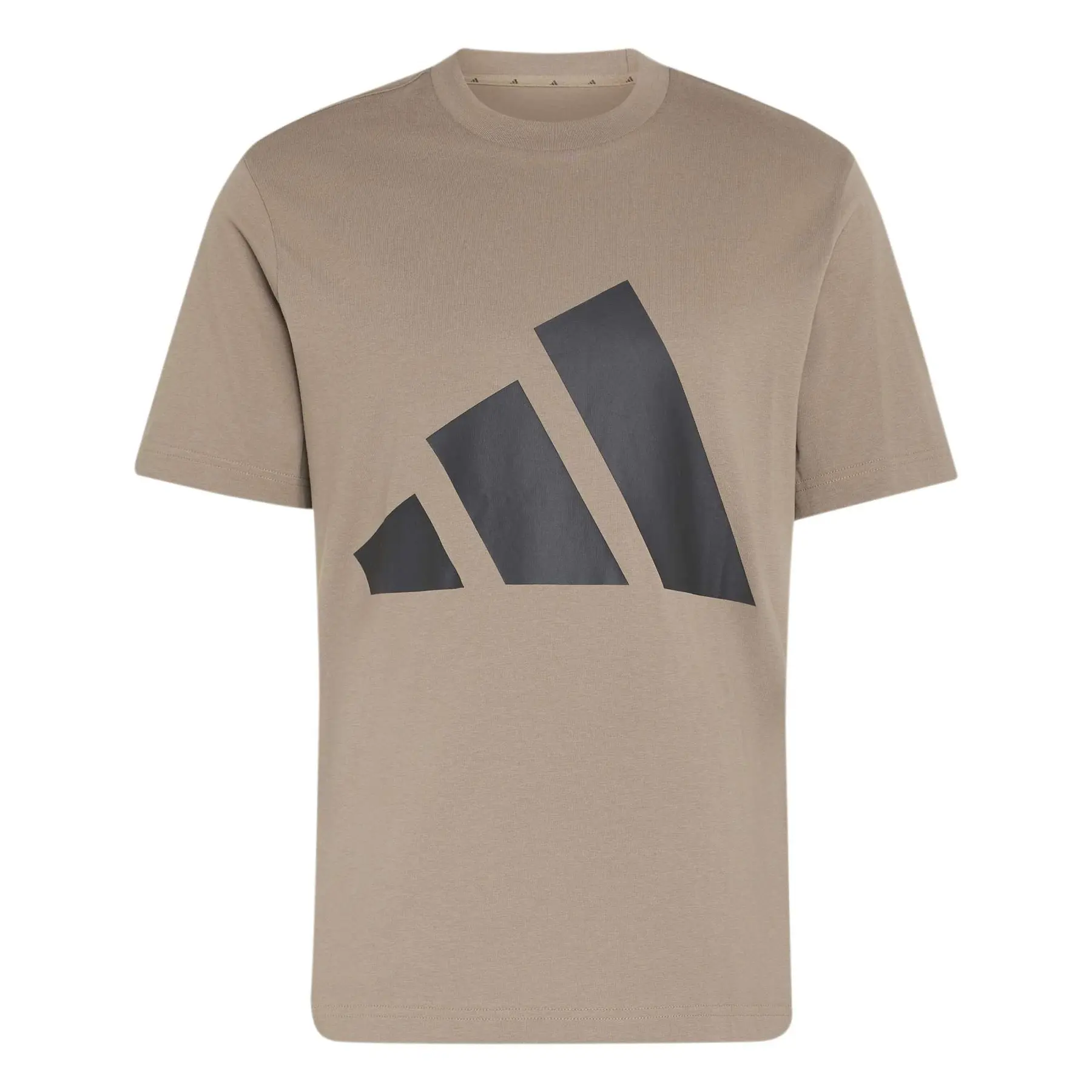 Adidas Beige Cotton T-Shirt Essentials Big Logo Single