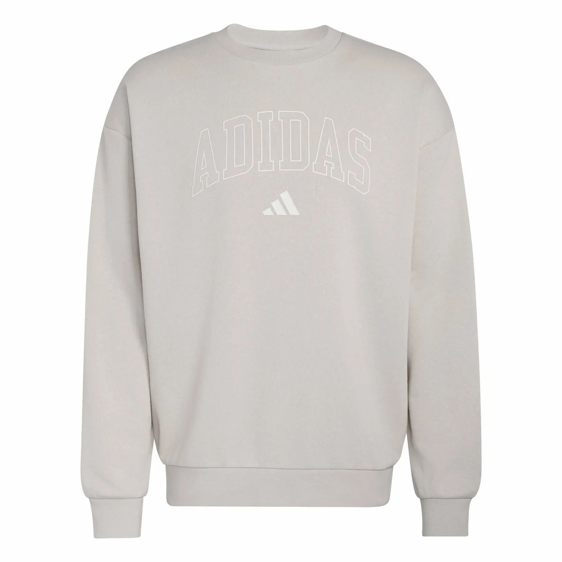 Adidas Beige French Terry Sweatshirt Seasonal Essentials Collegiate
