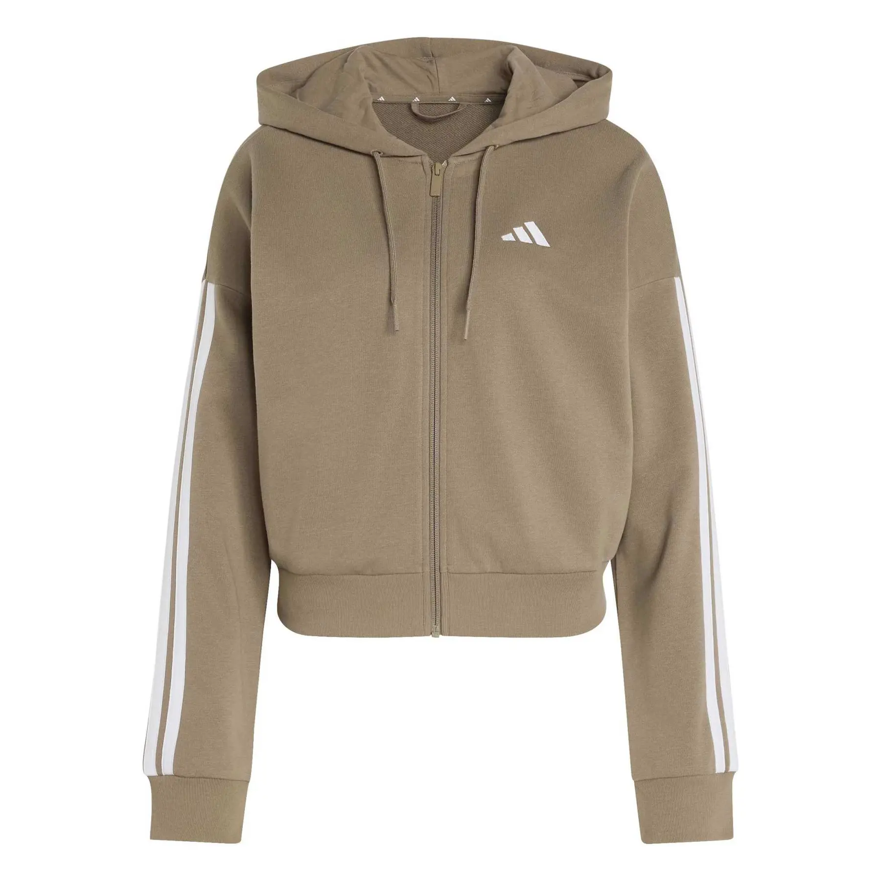 Adidas Women's Beige Sweat Jacket Essentials