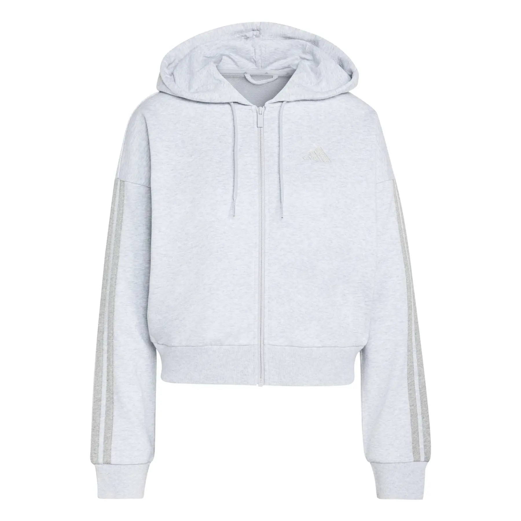 Adidas Femme Veste de survĂŞtement Ă capuche full zip Essentials French Terry, Gris, Taille 2XS