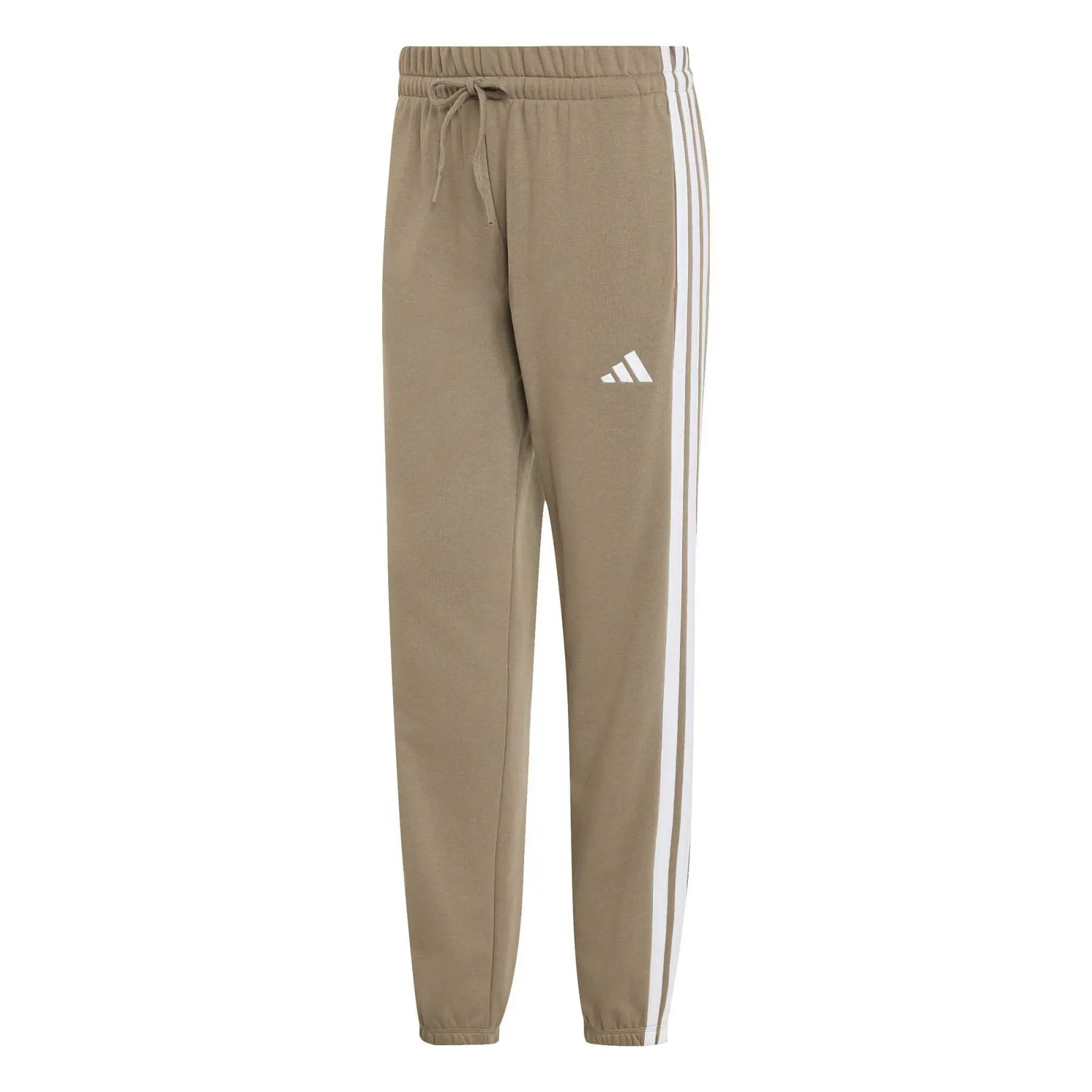Adidas Women's Beige Joggers Essentials 3-Stripes Cuffed