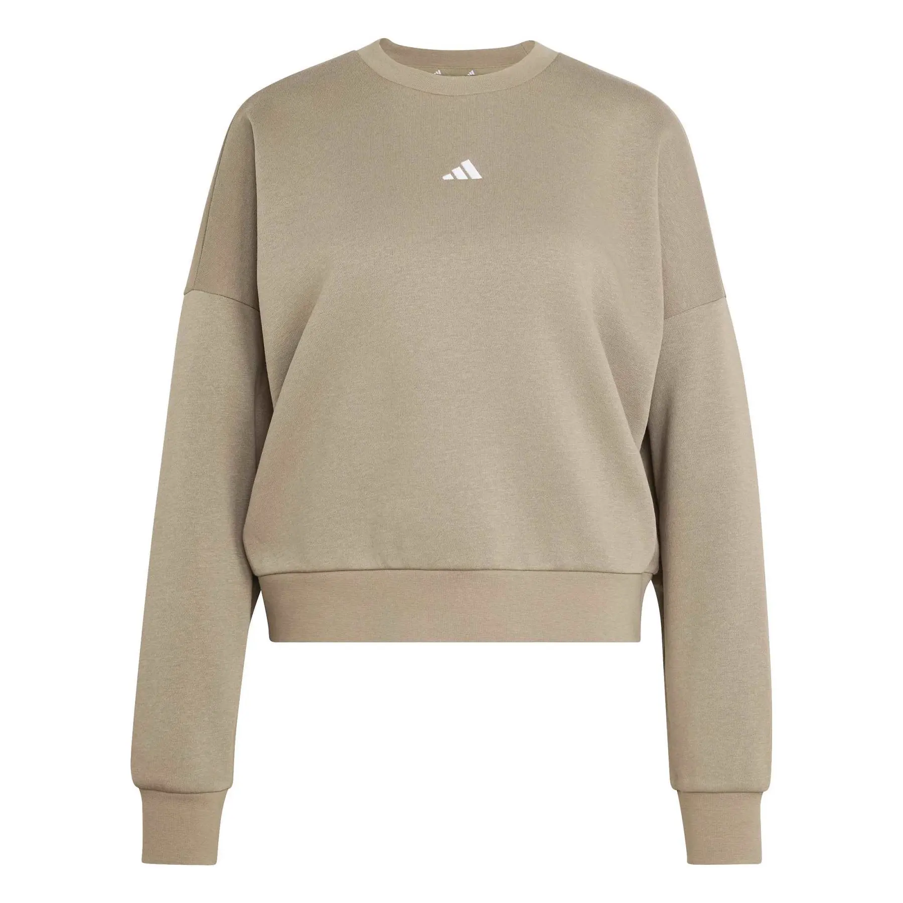 Adidas Women's Beige Sweatshirt Woman Essentials Small Logo Feel Cozy