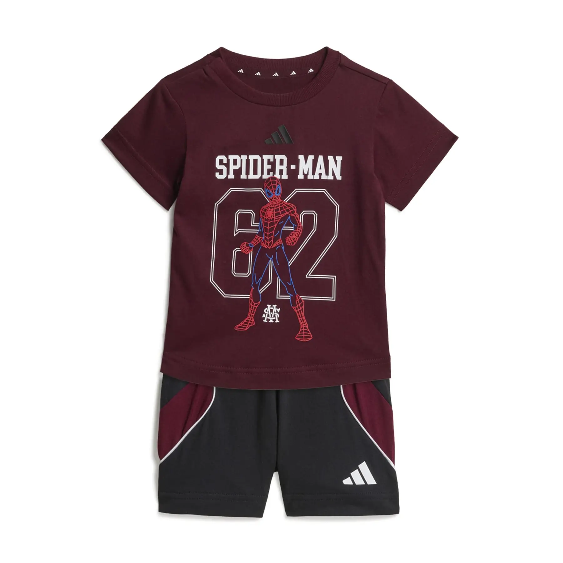 Adidas Unisex Infant Rouge Baby T-Shirt And Shorts Set Marvel Spider Man