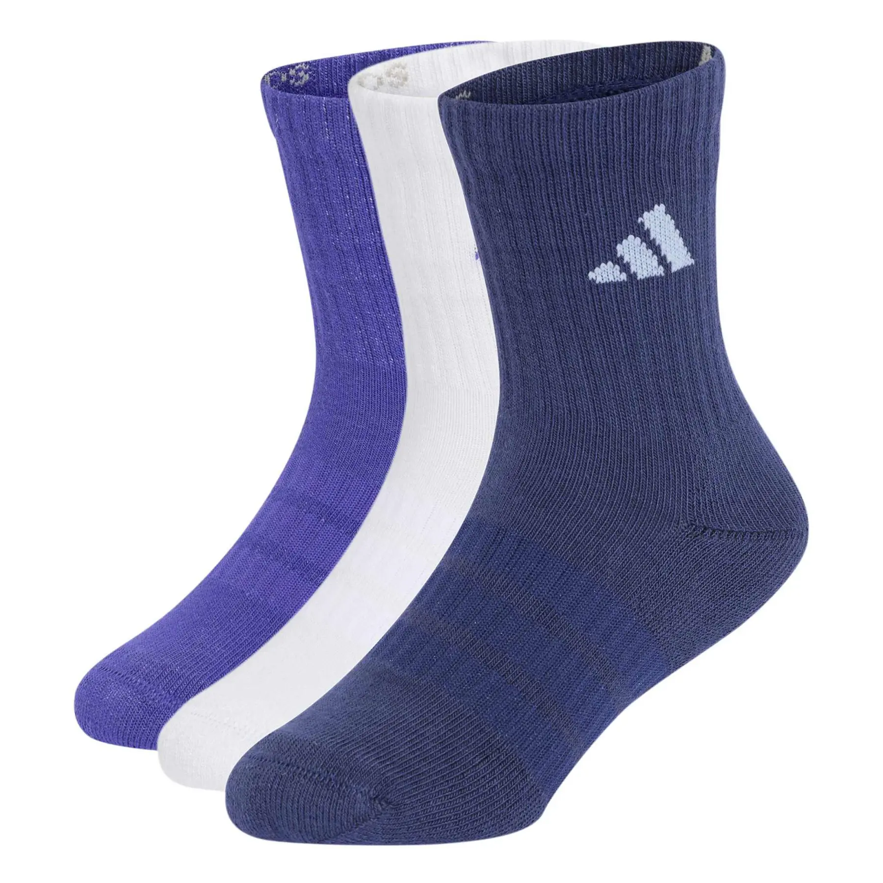 Adidas Unisex Kids Violet Padded Mid-Calf Socks Child (X3)