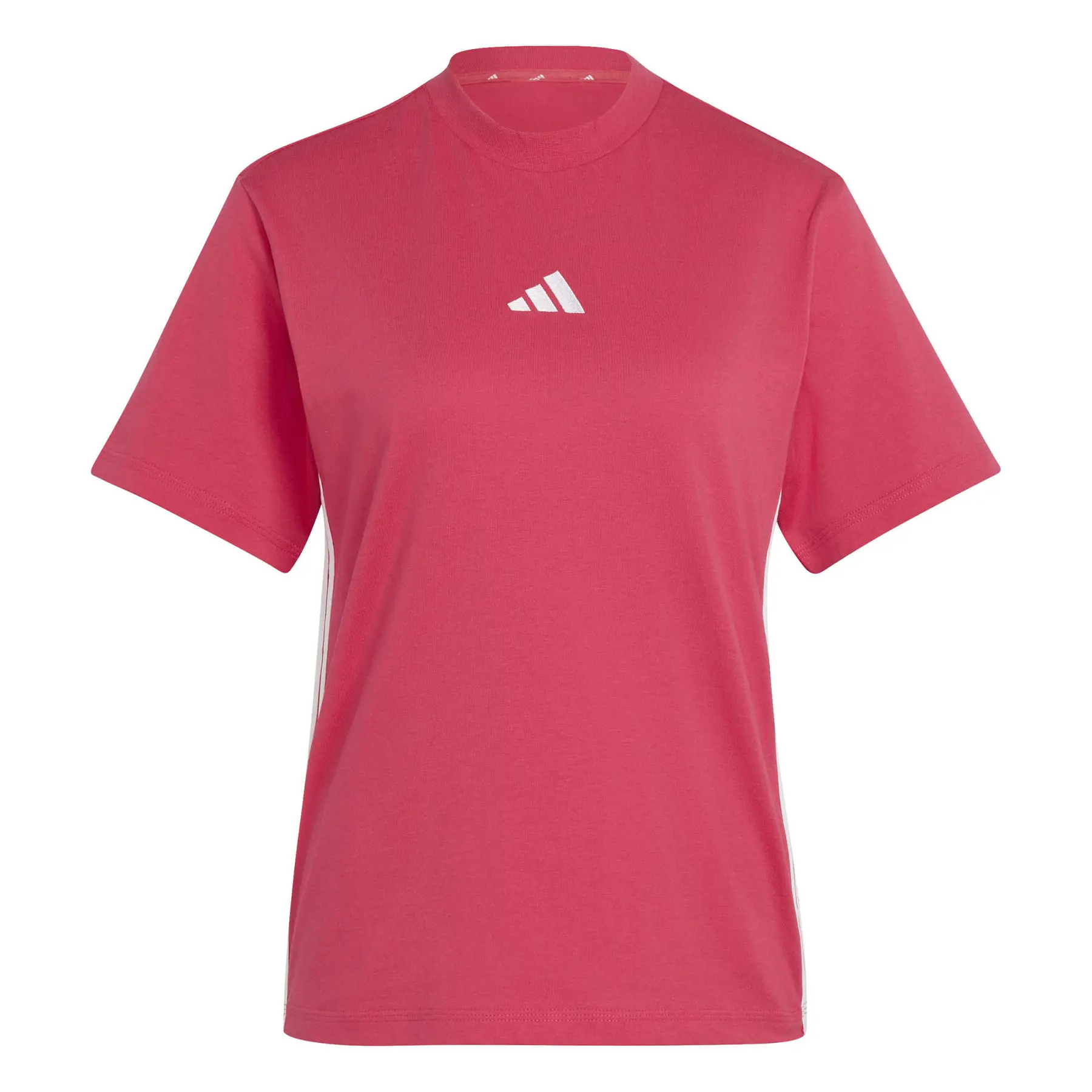 Adidas Women's Rose Cotton T-Shirt Essentials 3-Stripes