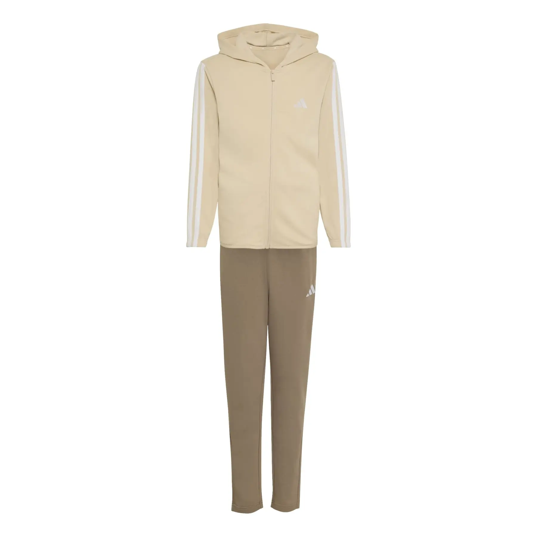 Adidas Beige French Terry Tracksuit Child Essentials 3-Stripes