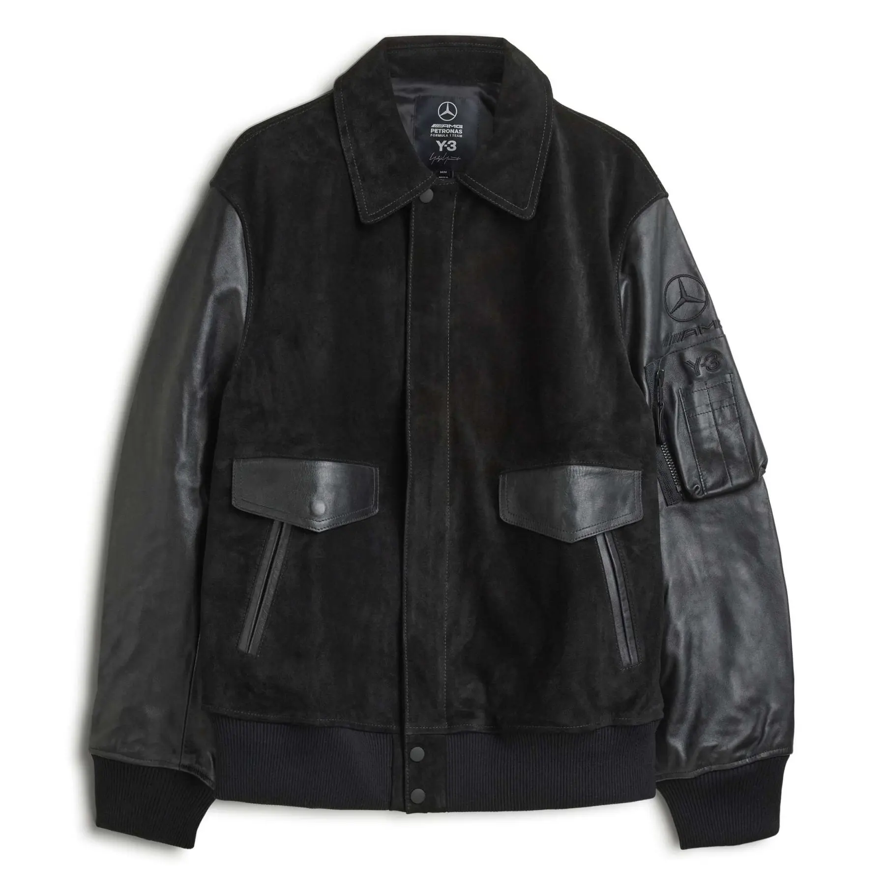 Adidas Veste en cuir Mercedes AMG Y-3 Petronas Formul 1 Team, Noir, Taille L