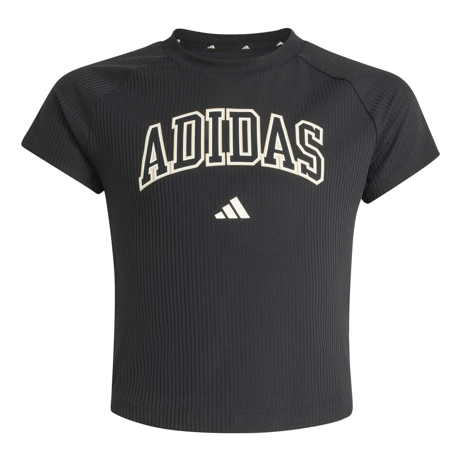 Adidas Girls Noir 'S Jersey Athletic Top Collegiate Typography