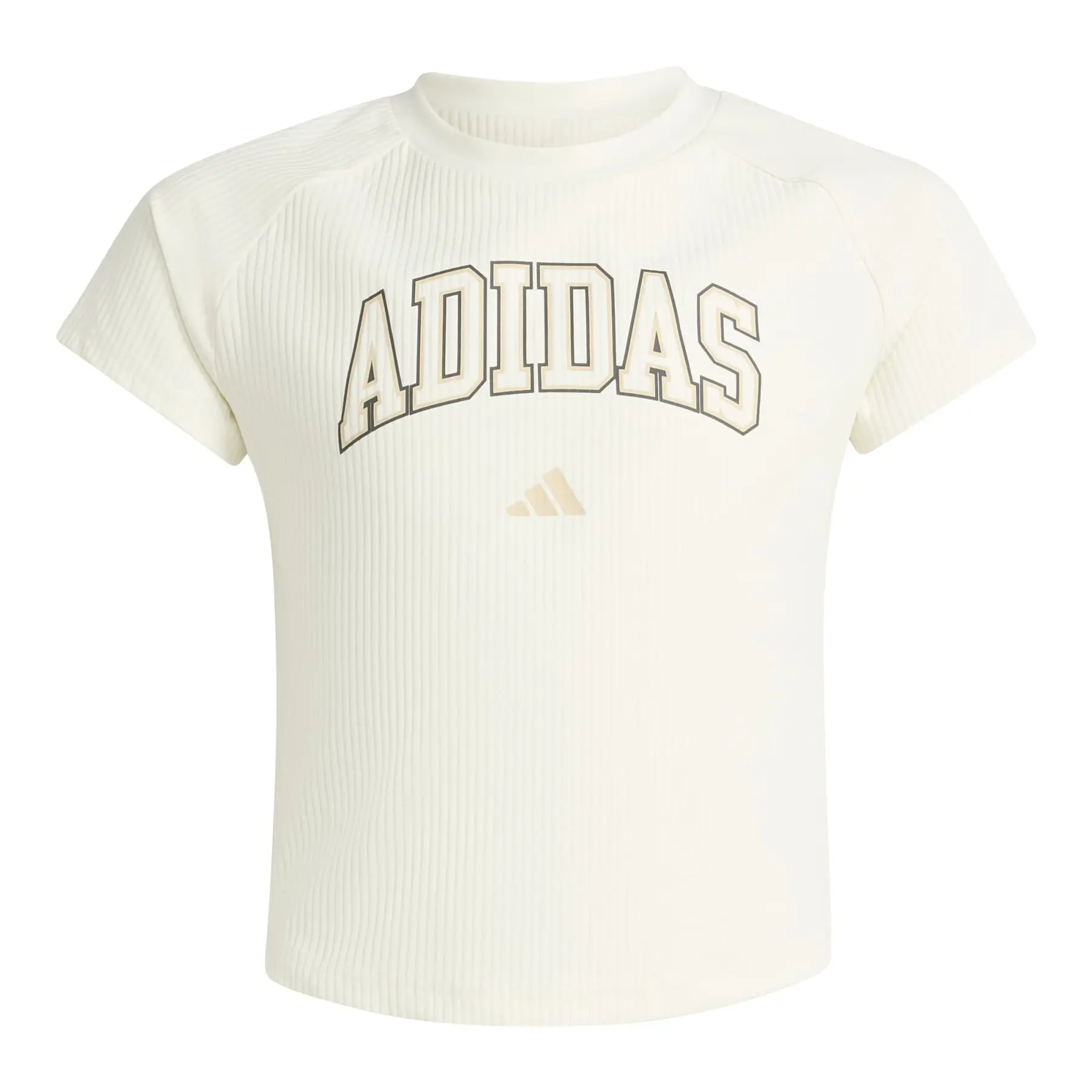 Adidas Girls Blanc 'S Jersey Athletic Top Collegiate Typography