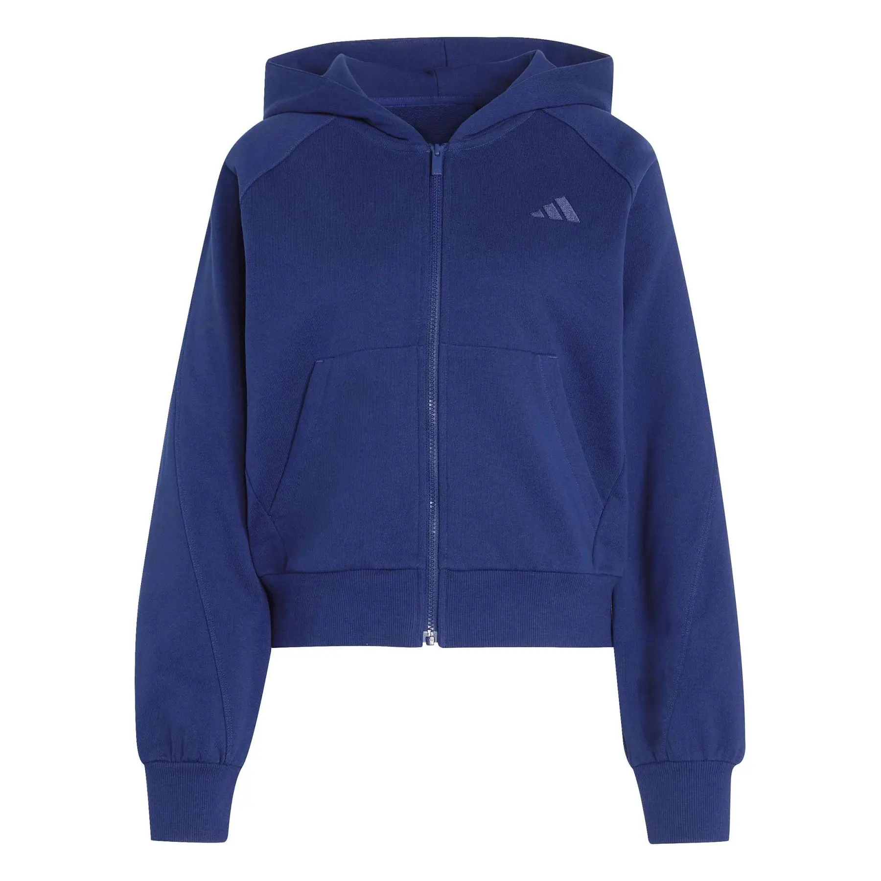 Adidas Women's Bleu Full Zip Hooded Jacket Logo