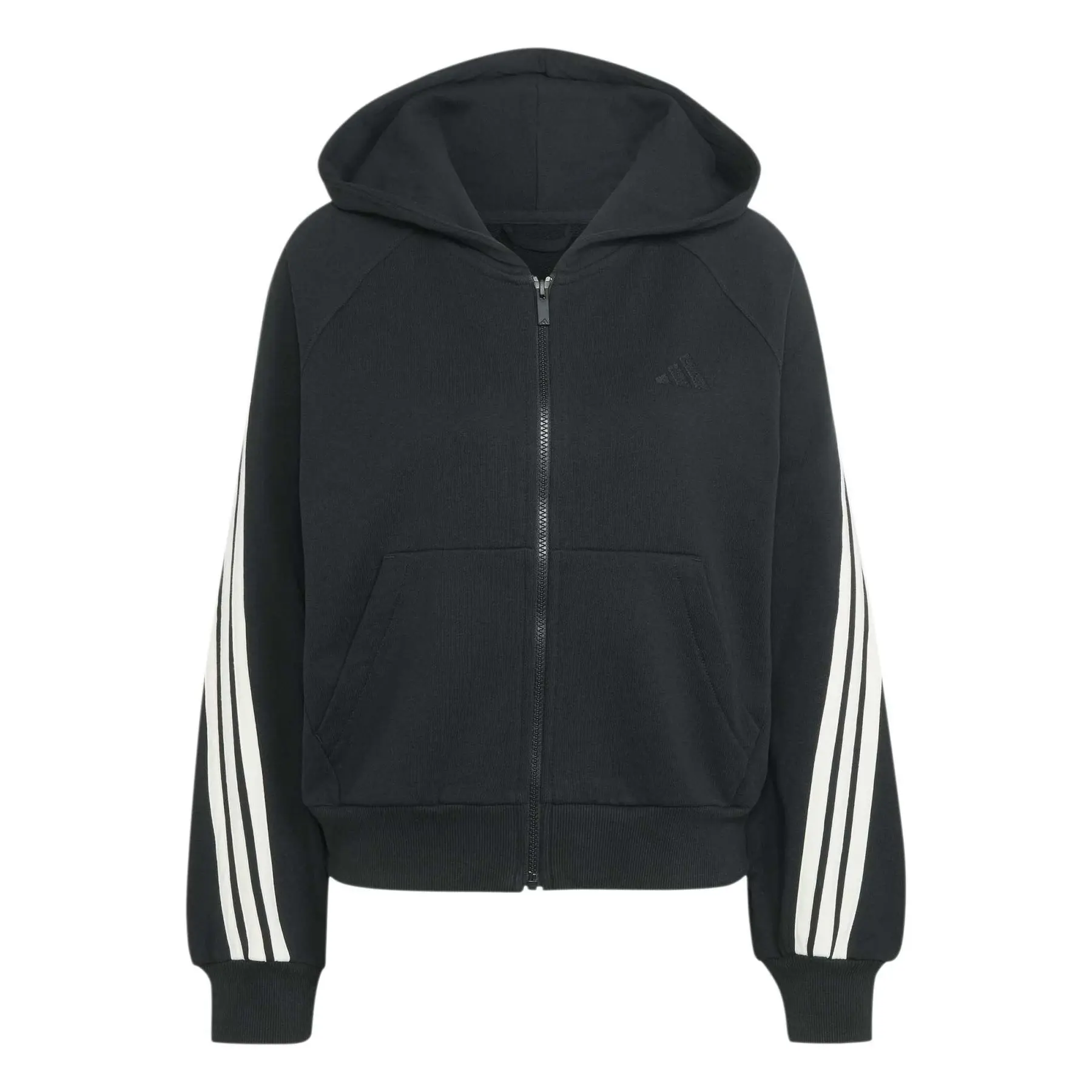 Felpa con cerniera a cappuccio da donna adidas 3-Stripes
