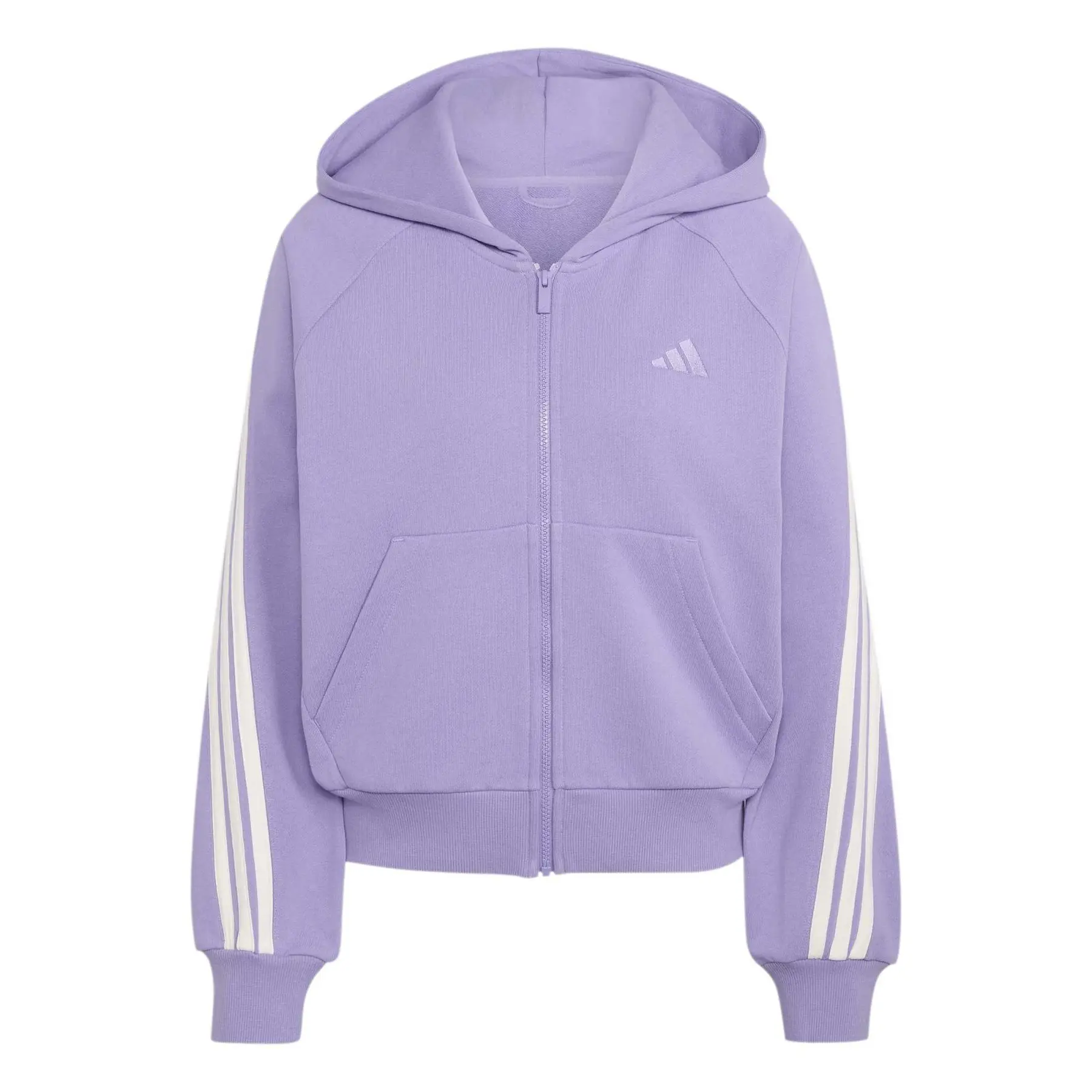 Felpa con cerniera a cappuccio da donna adidas 3-Stripes