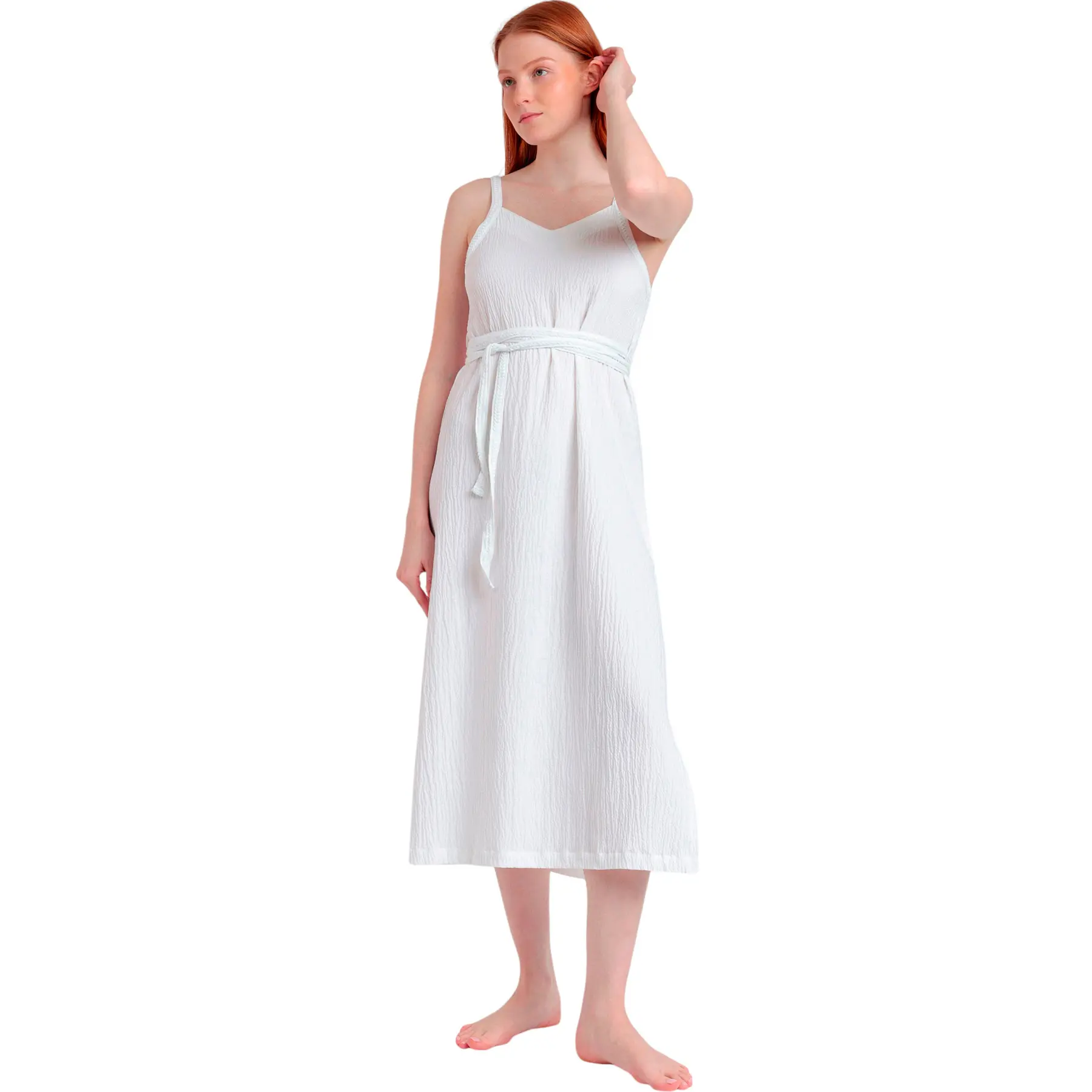 Abito midi con spalline sottili donna  Linen Style