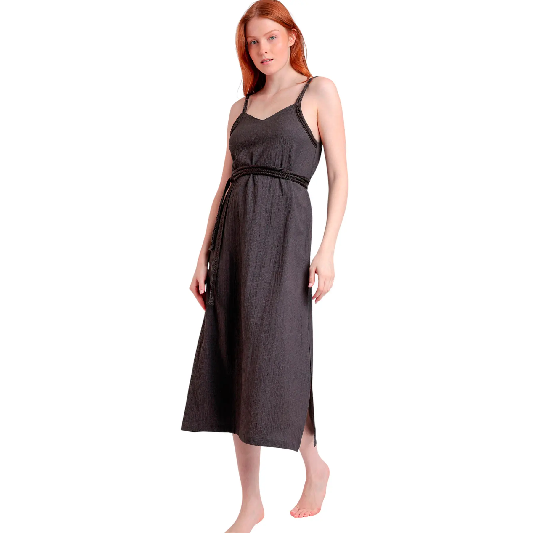 Abito midi con spalline sottili donna  Linen Style