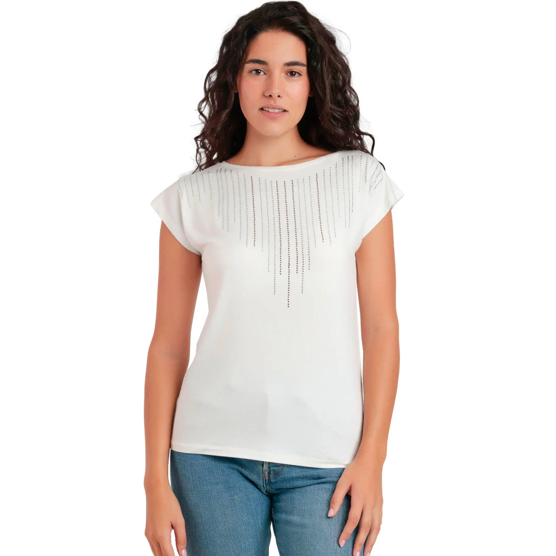 Image of Damen T-Shirt Admas Front Stones
