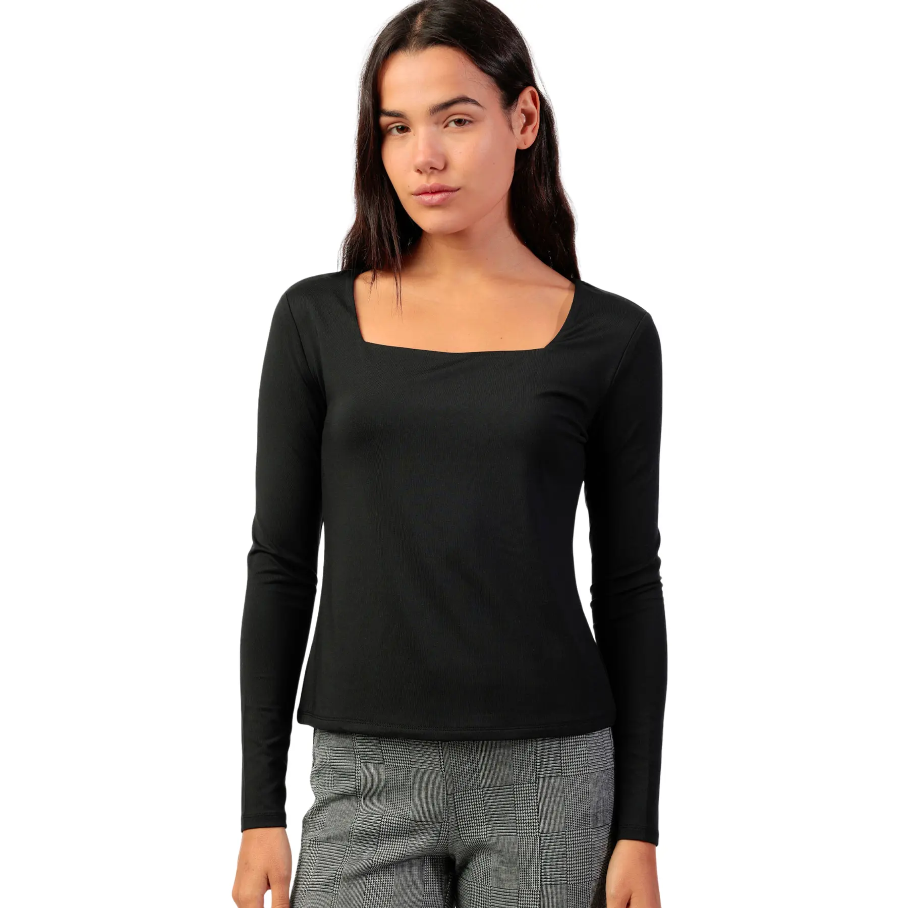 Image of Langarmshirt mit quadratischem Ausschnitt für Damen Admas Cuadrado