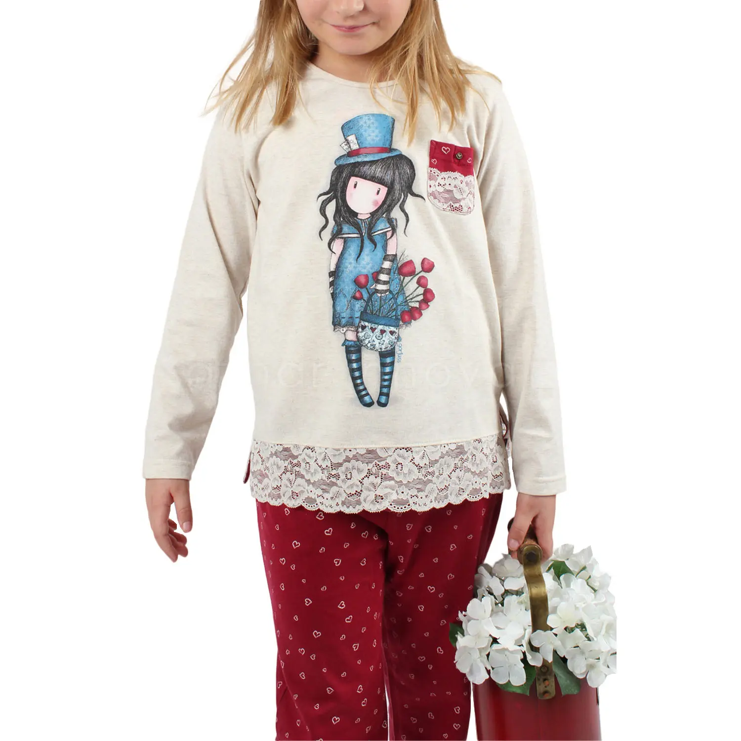 Pyjama met lange mouwen broek meisje Admas The Hatter