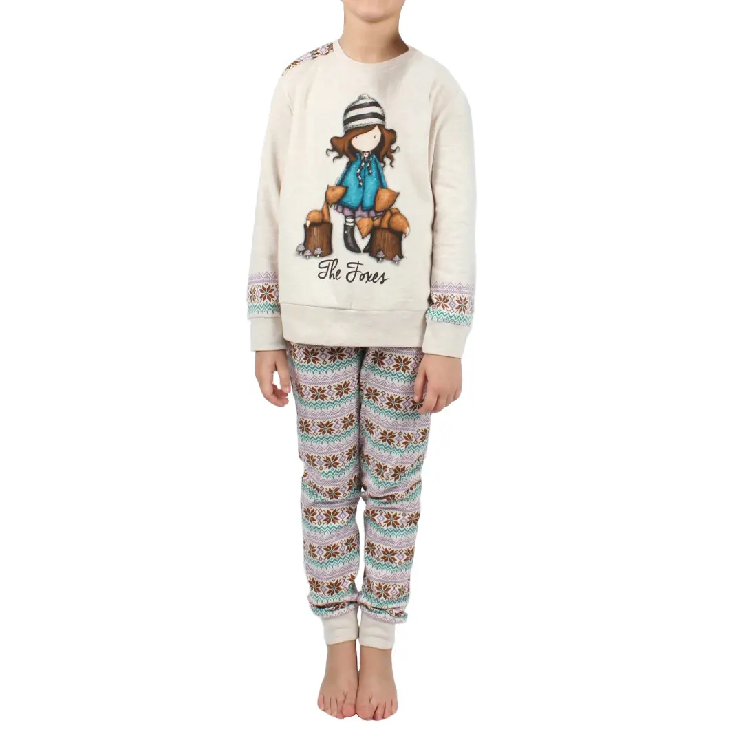 Meisjes Pyjama met Lange Mouwen en Broek Admas Felpa The Foxes
