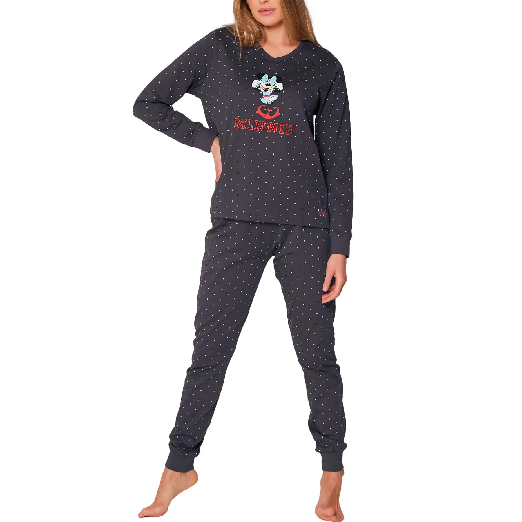 Pigiama t-shirt maniche lunghe e pantaloni donna  Minnie Shy Disney