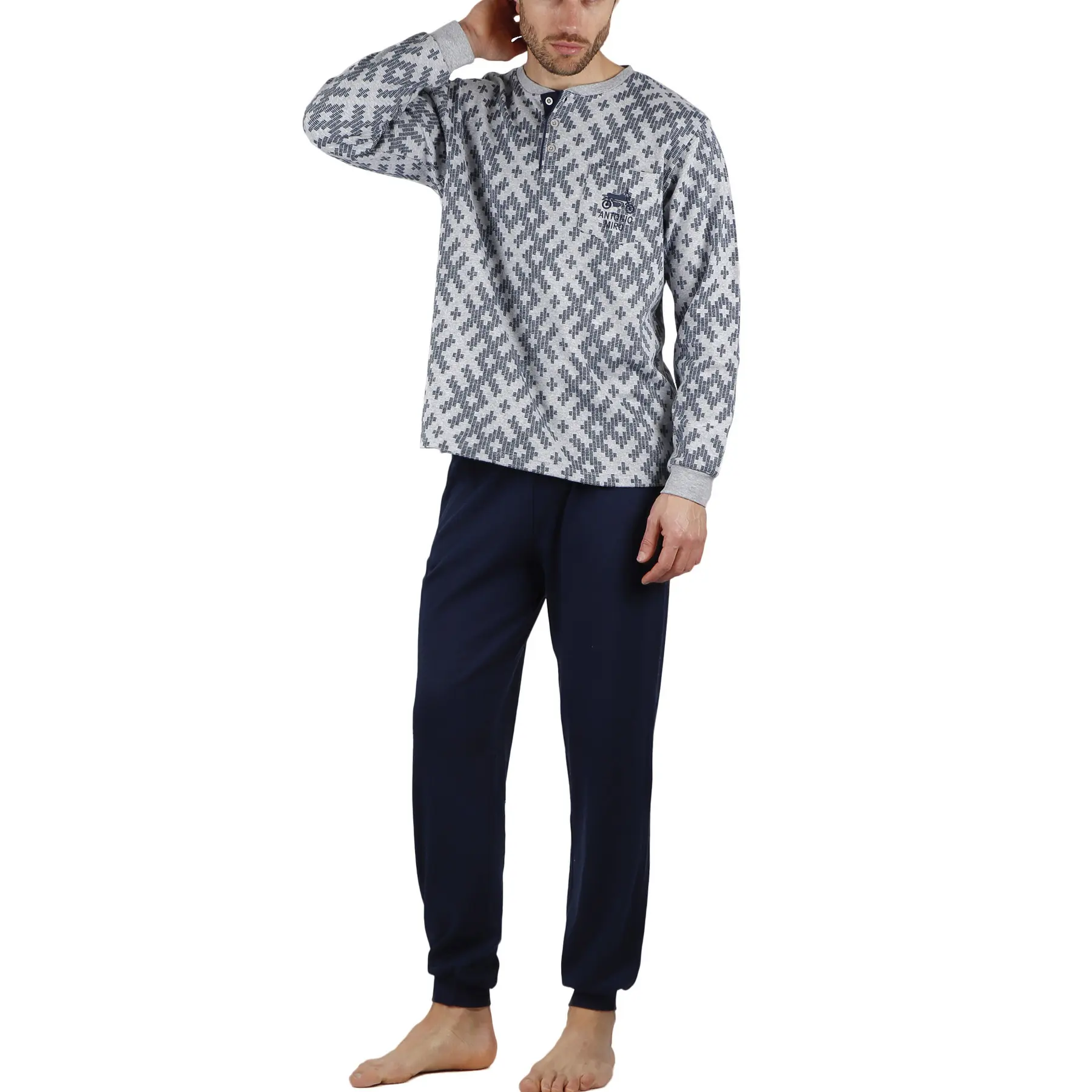 Image of Pyjama Sweatshirt und Hose Admas Jacquard Racing Antonio Miro