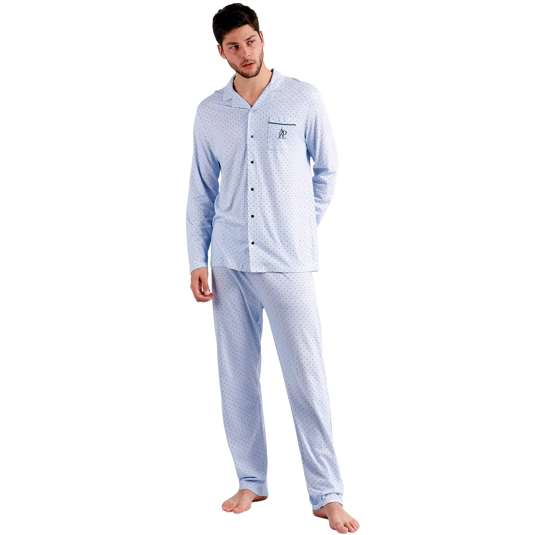 Image of Pyjama Hemd und Hose Admas Stripes And Dots