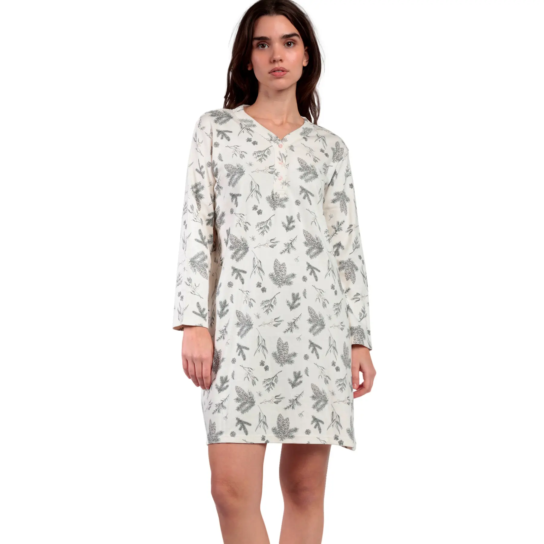 Chemise da notte a maniche lunghe donna  Winter Wood
