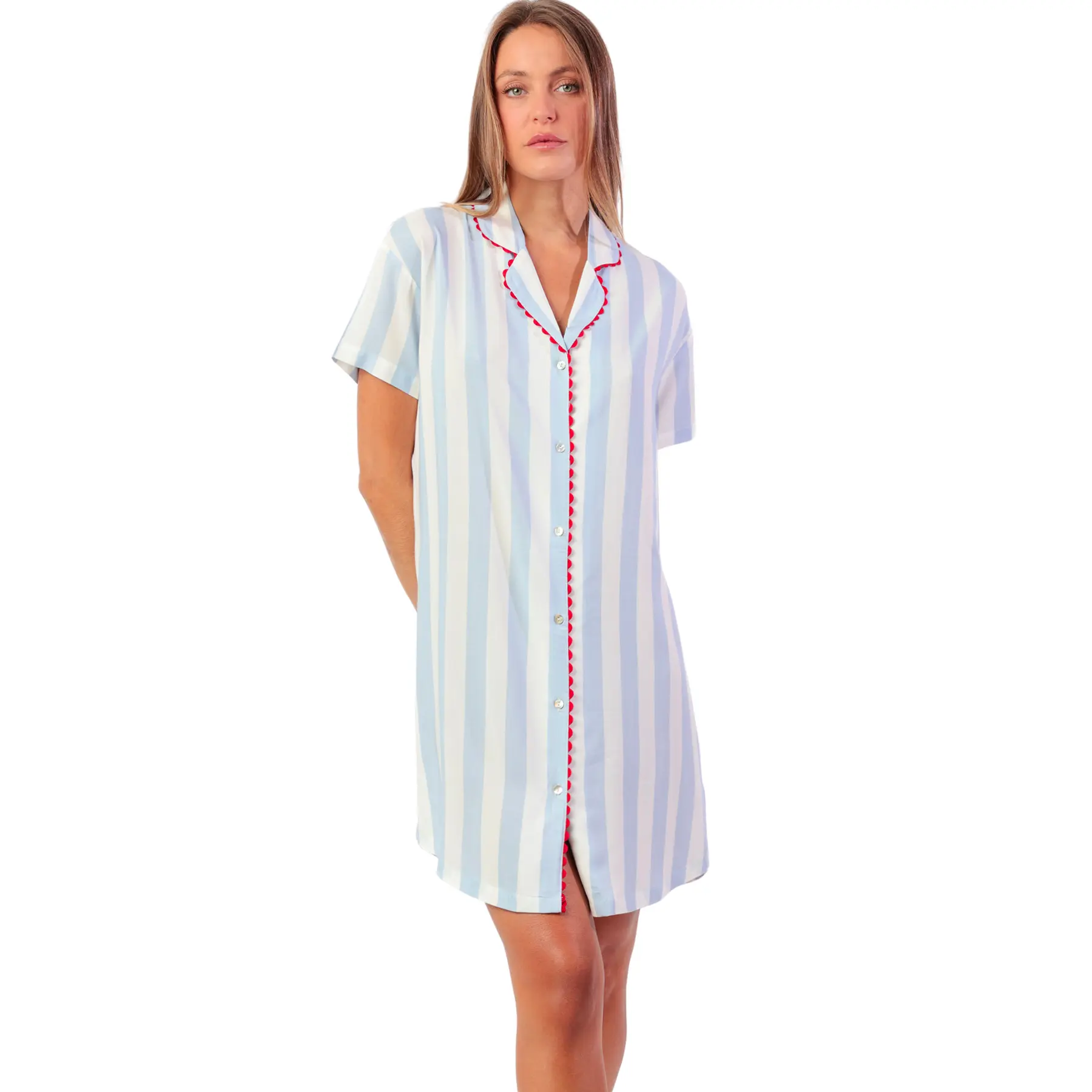 Camicia da notte maniche corte donna  Light Stripes